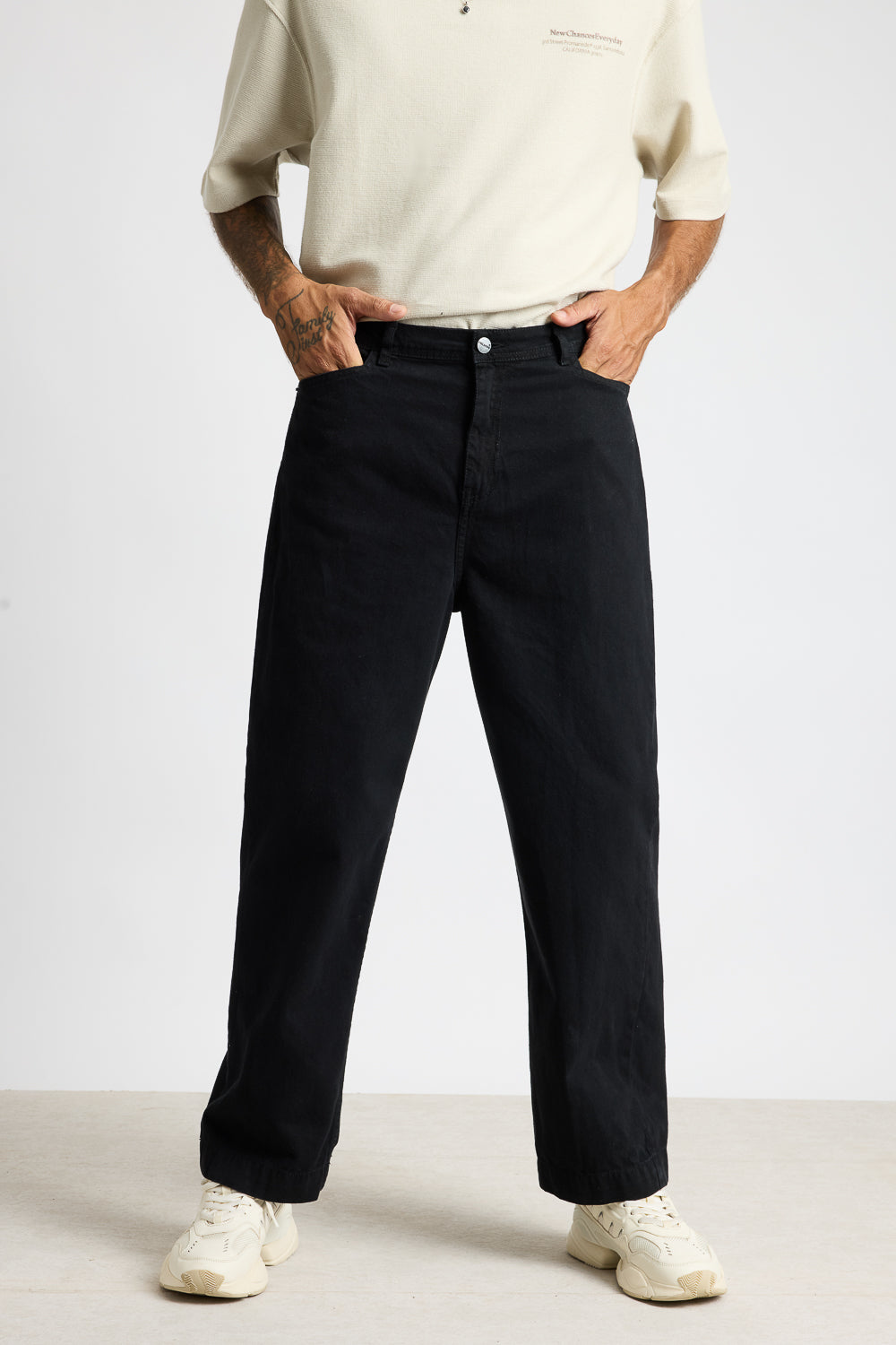 Casual Black Men's Straight Jeans