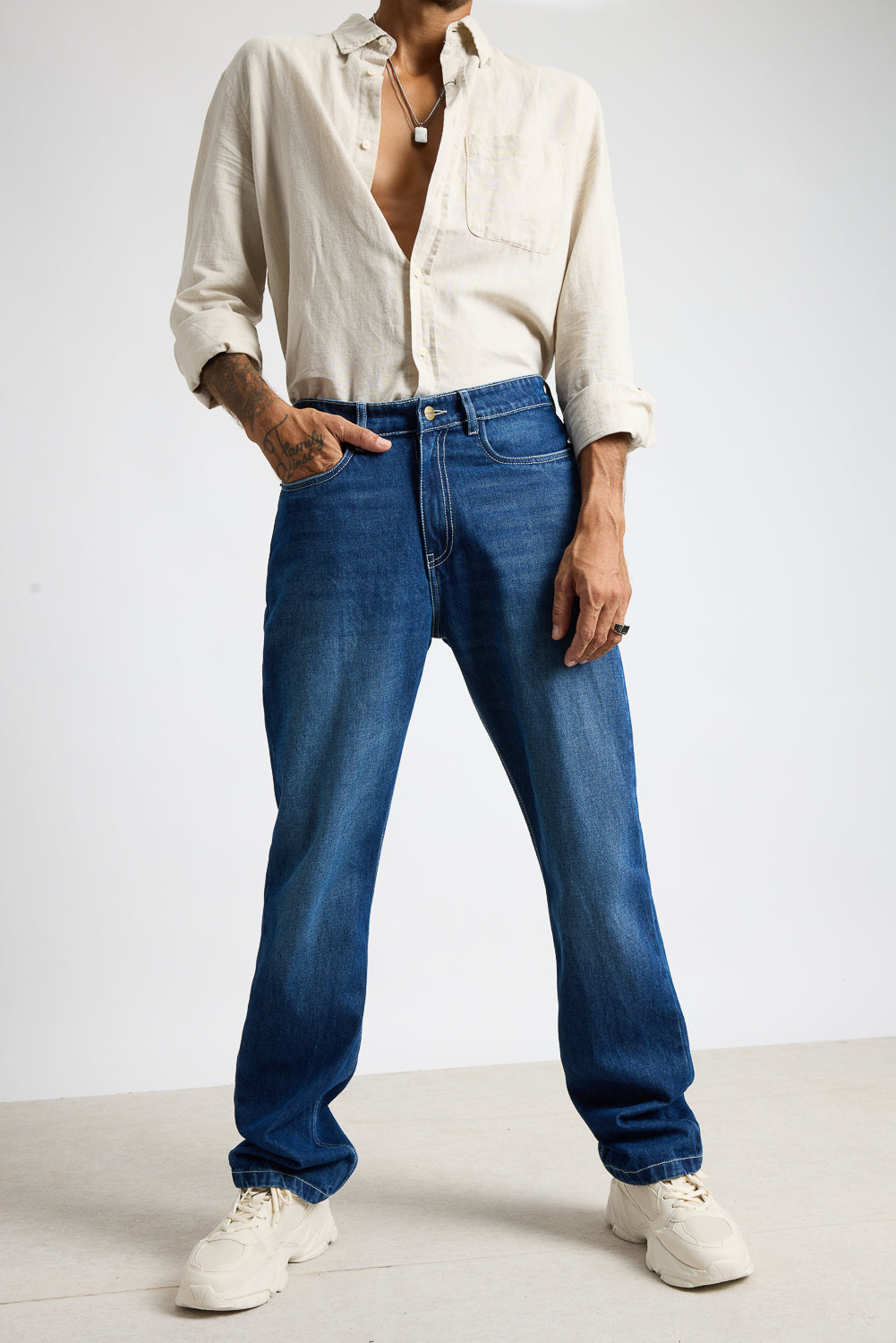 Electric Blue Men's Straight Fit Jeans