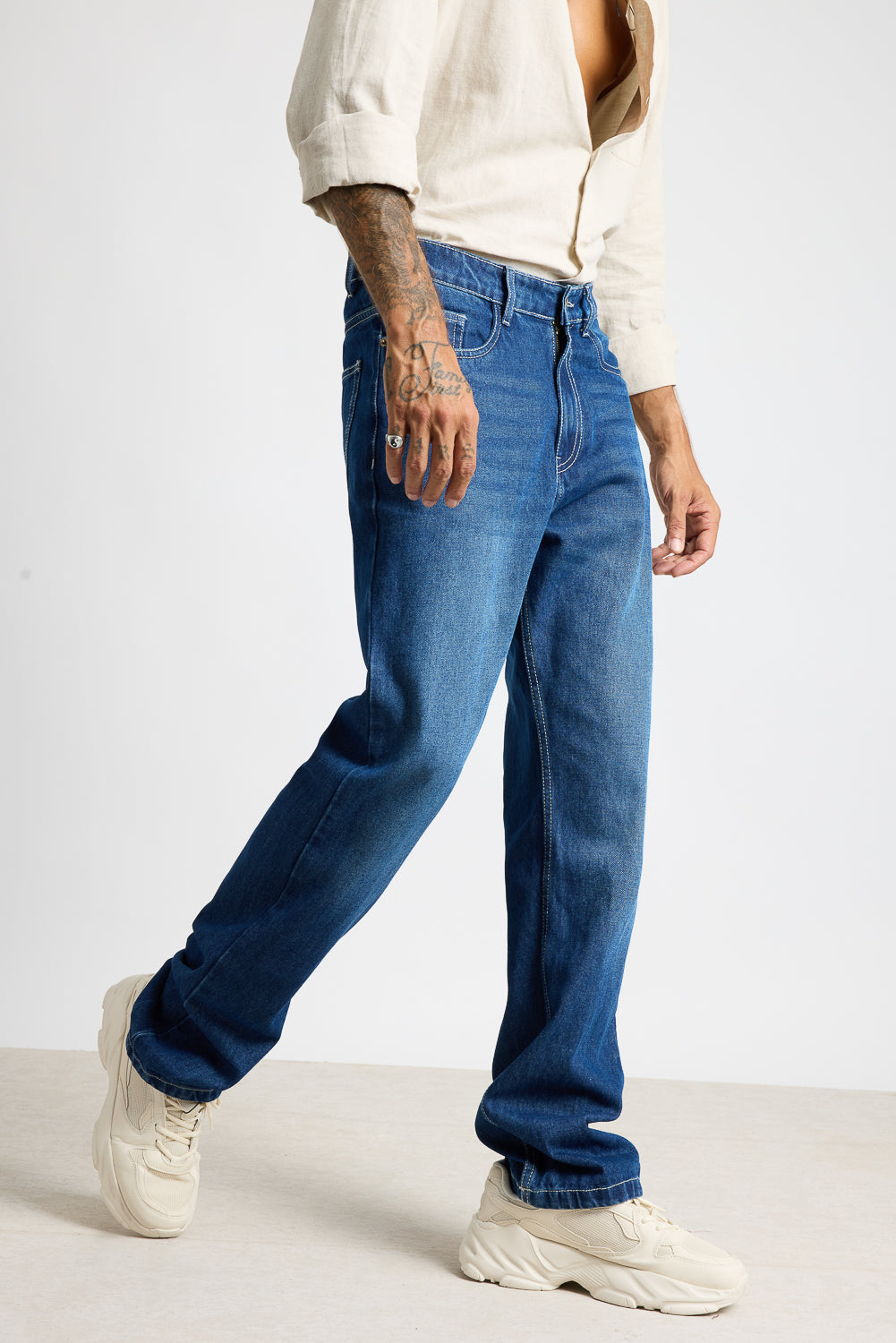 Electric Blue Men's Straight Fit Jeans
