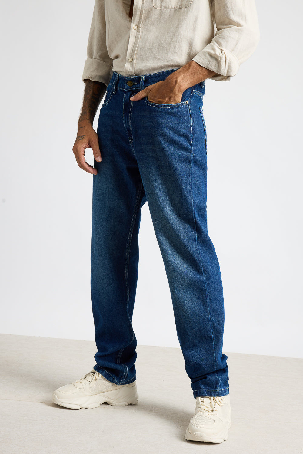 Electric Blue Men's Straight Fit Jeans
