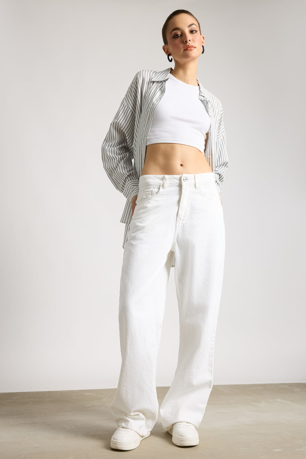 Iconic White Women's Wide Jeans
