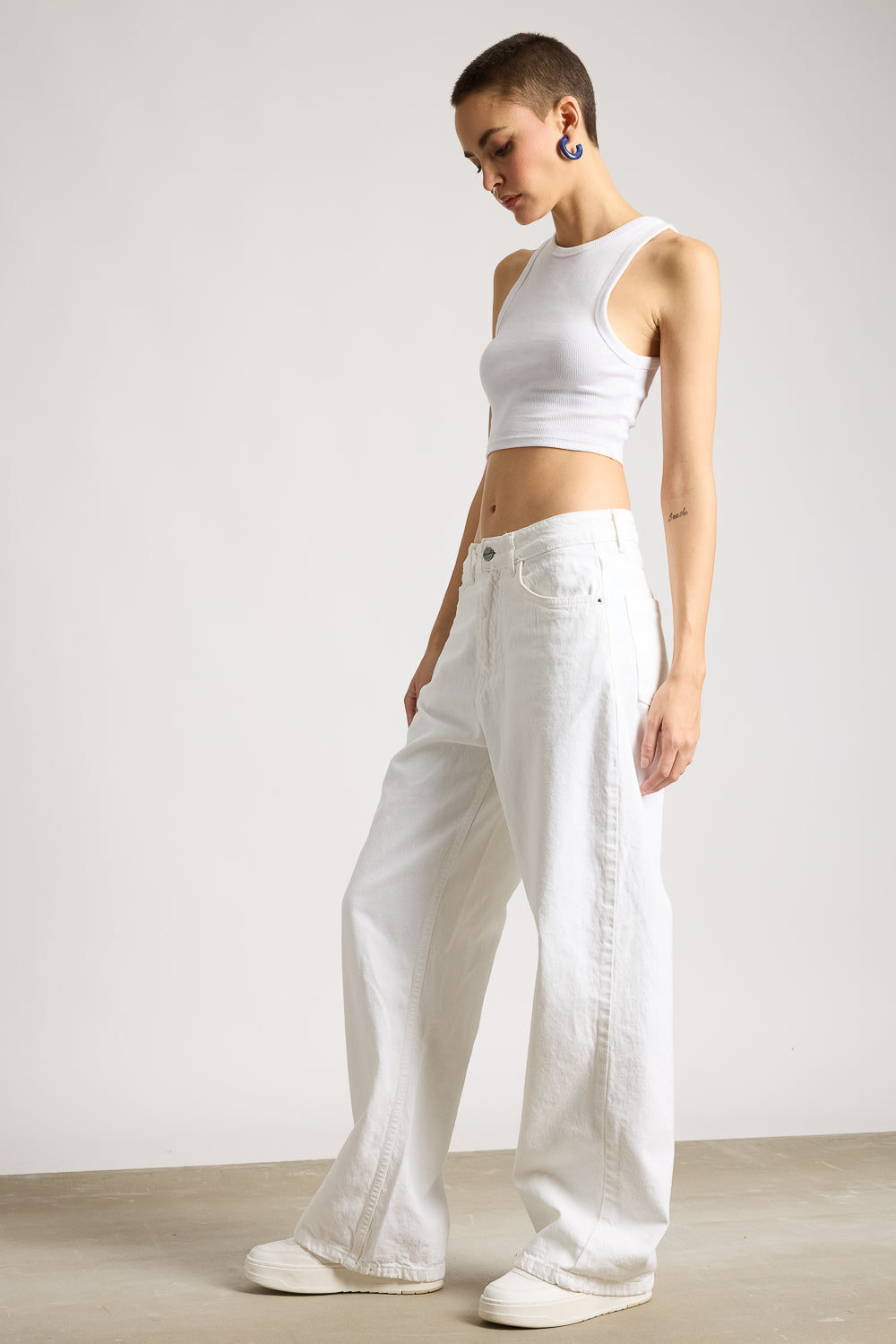 Iconic White Women's Wide Jeans
