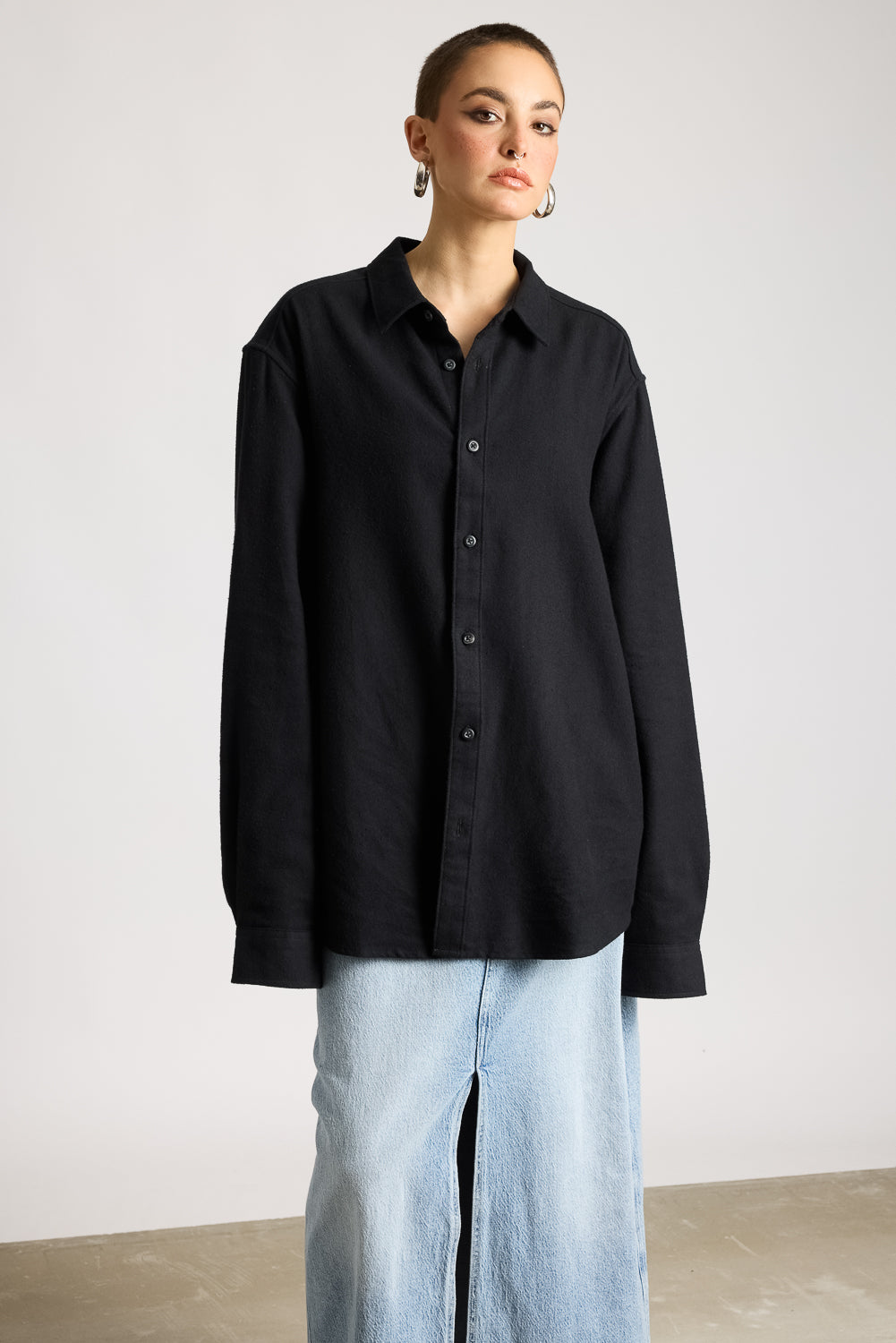 Full Sleeves Black Women's Shirt