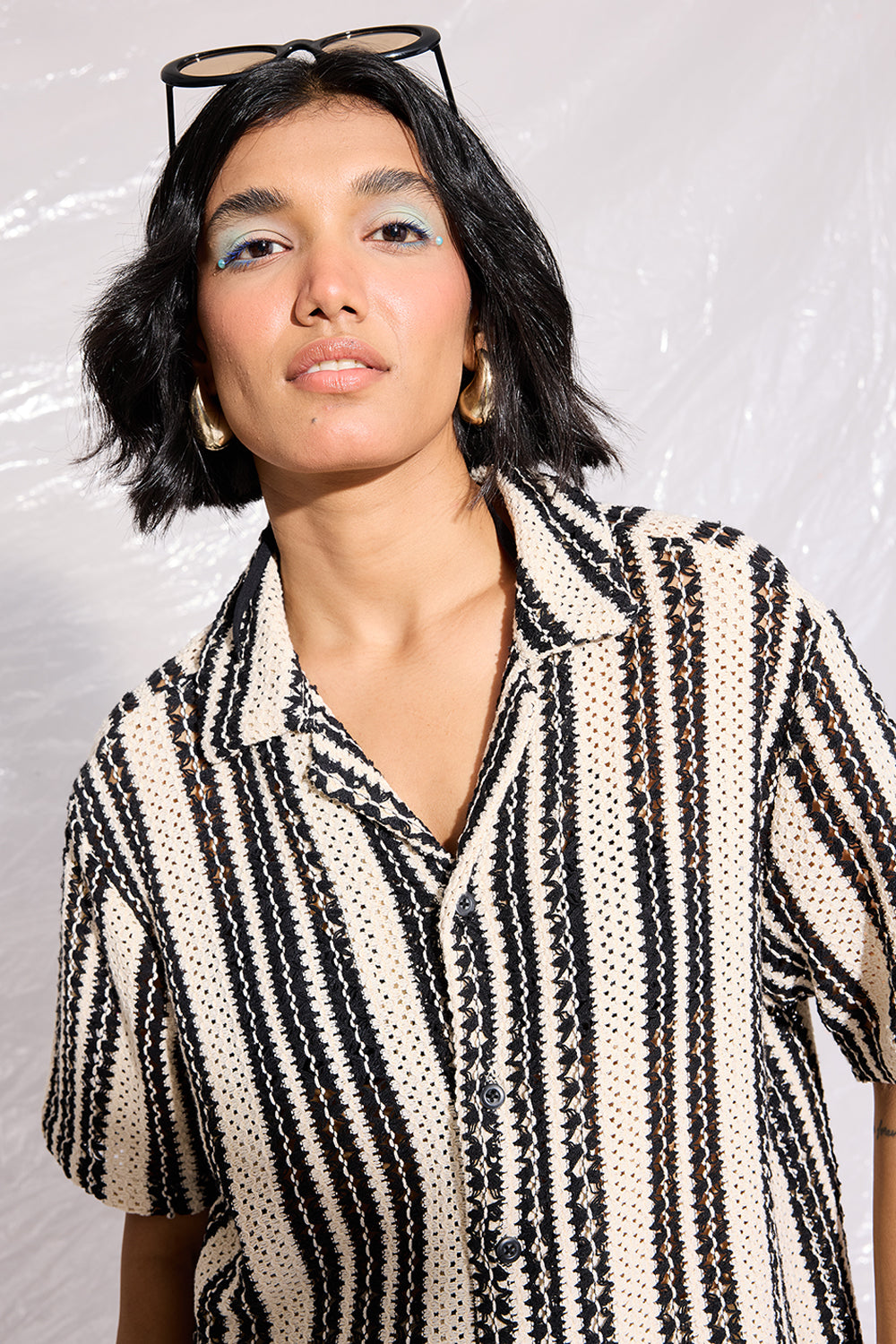 Textured Crochet Women's Shirt-Classic