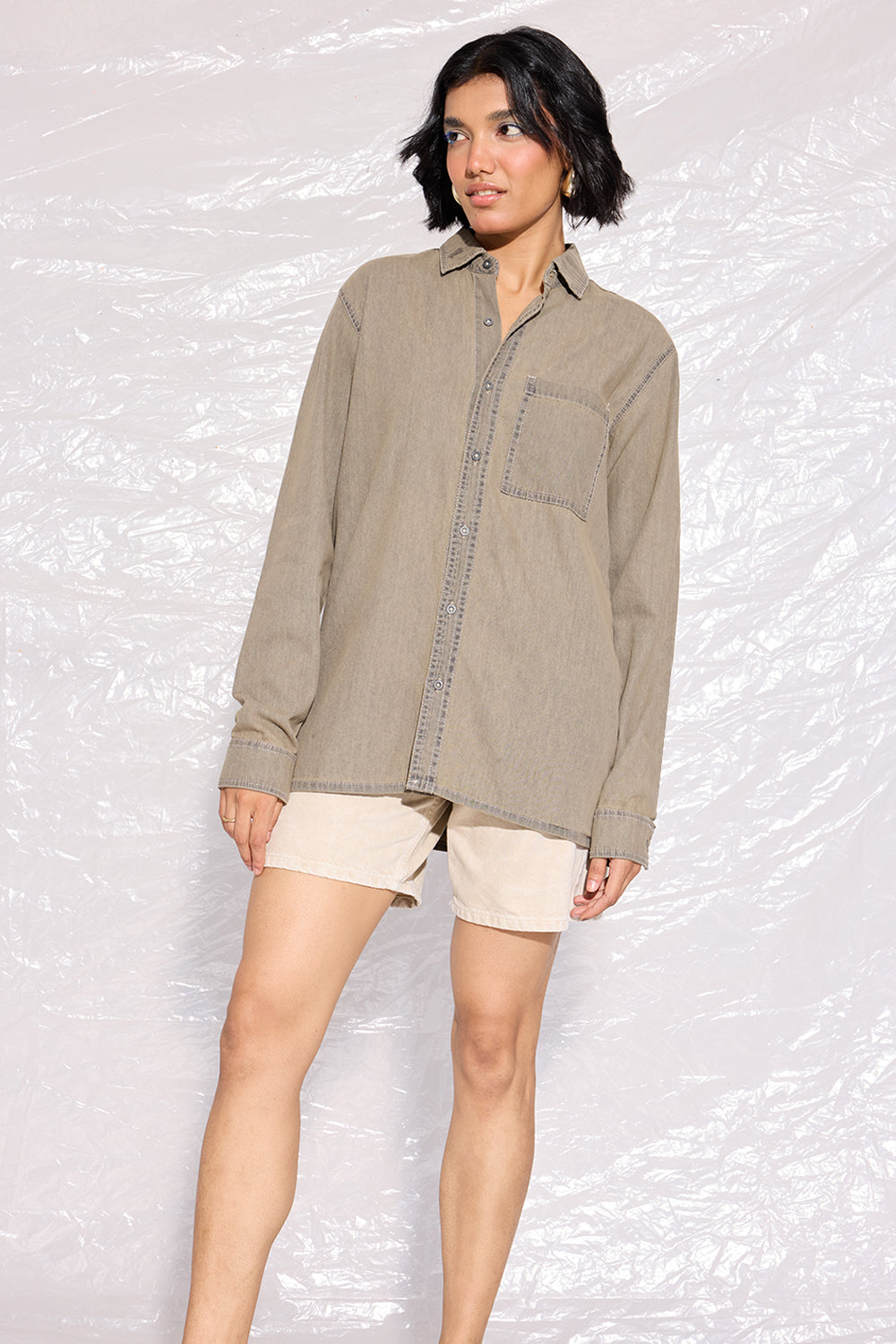 Dessert Grey Denim Ef. Women's Shirt