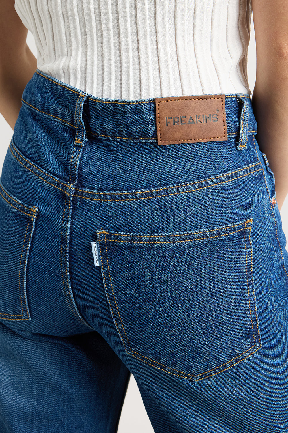 Navy Ripped Women's Wide Jeans