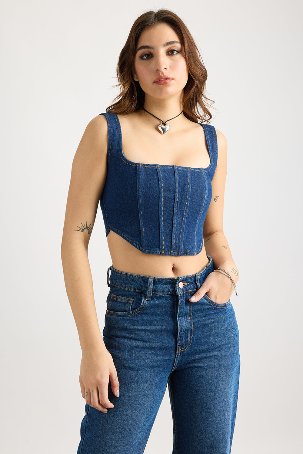 Blue Jean Women's Bustier Corset Top