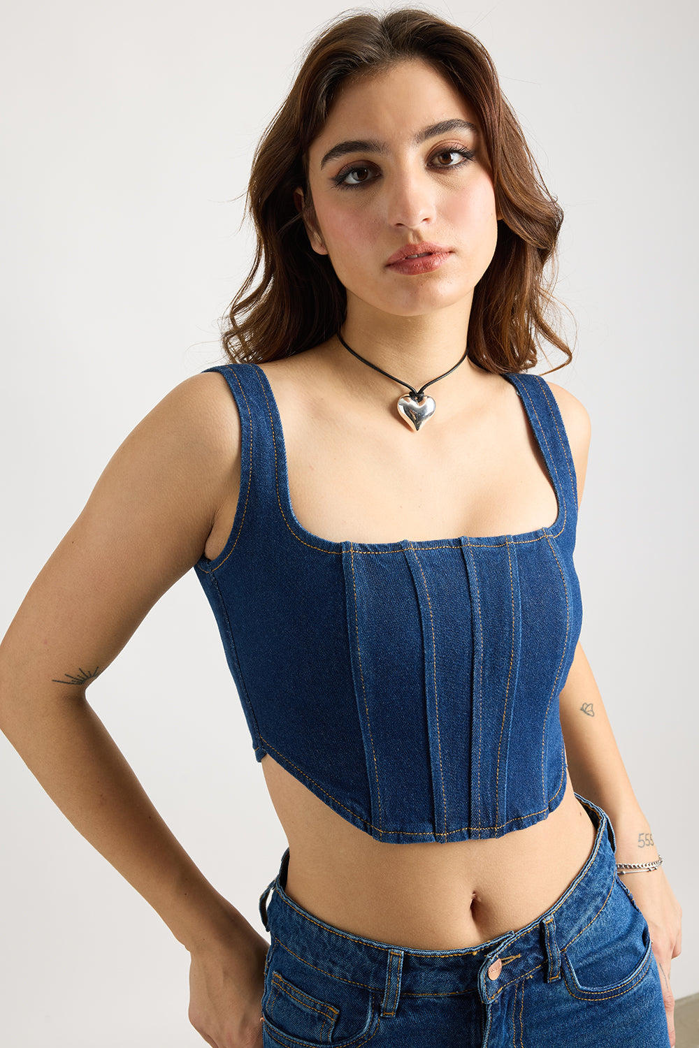 Blue Jean Women's Bustier Corset Top