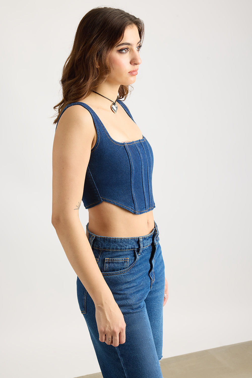 Blue Jean Women's Bustier Corset Top