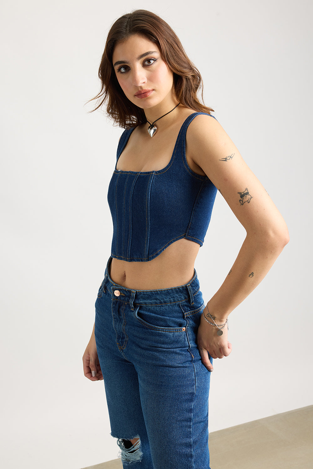 Blue Jean Women's Bustier Corset Top