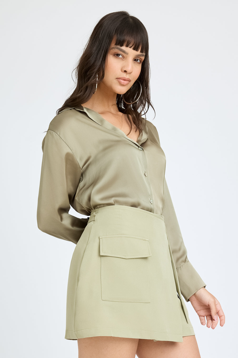 Green cargo mini skirt best sale