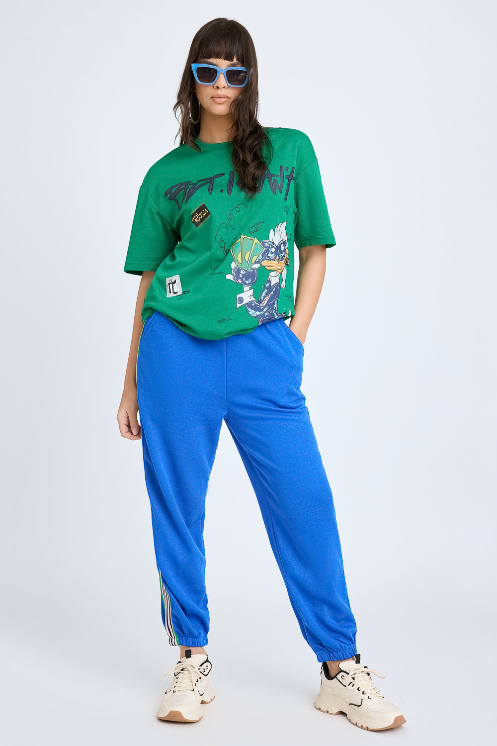 Green Printed Oversized Tee