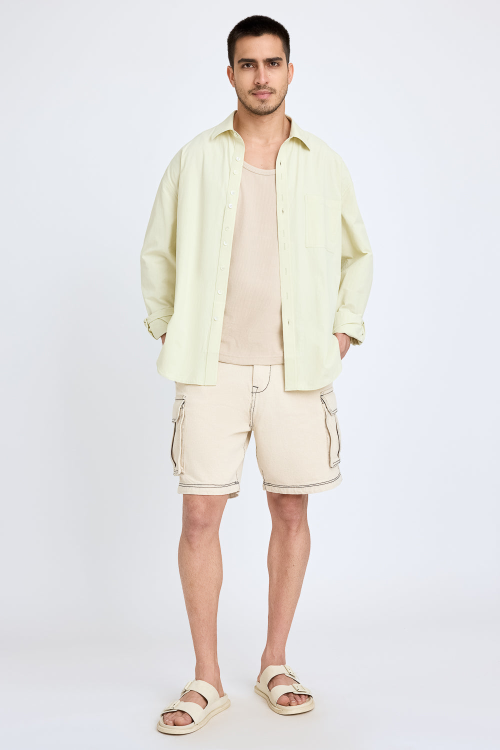 Lemon Stiff-Collar Men's Shirt