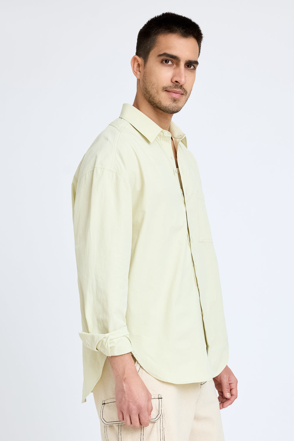 Lemon Stiff-Collar Men's Shirt