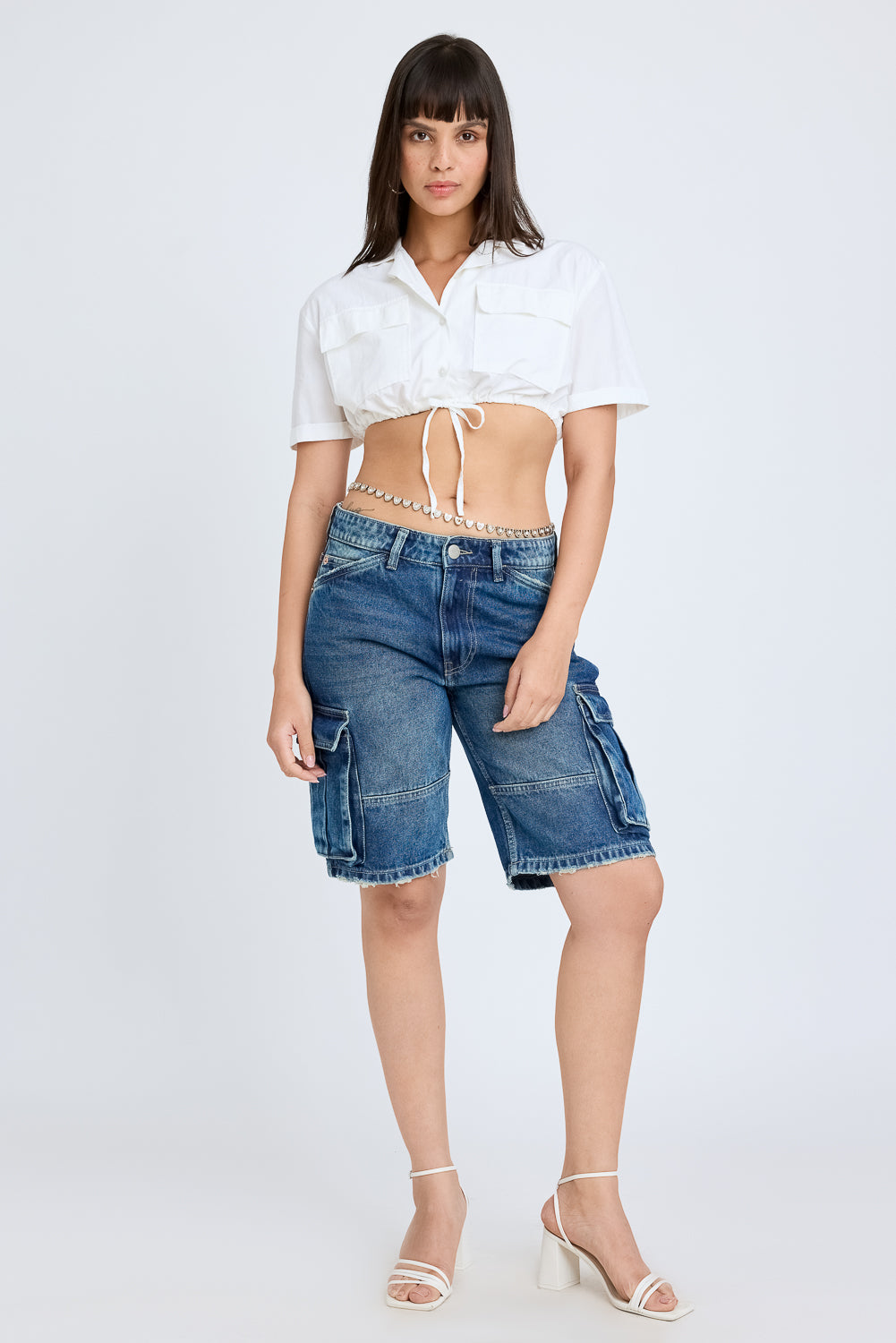 White Crop Shirt