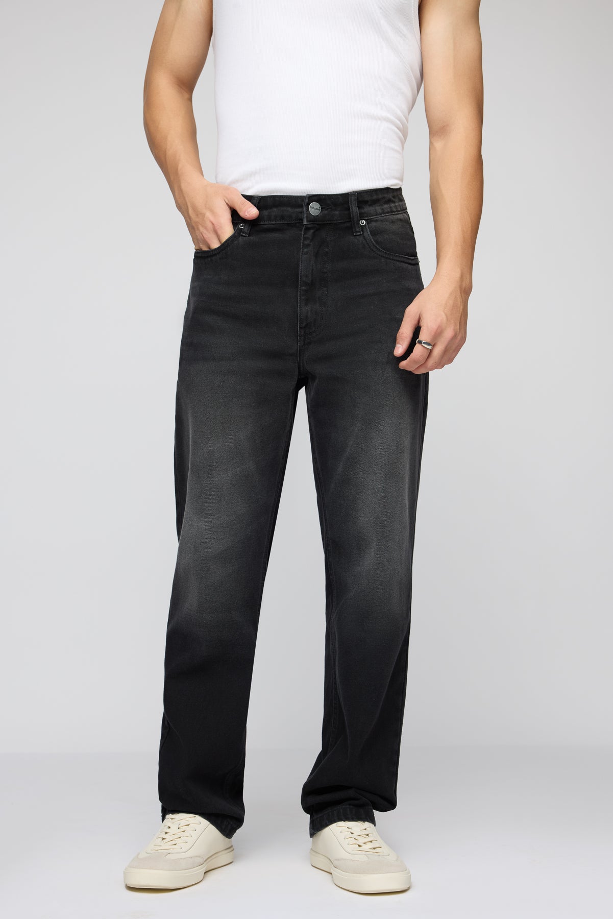 Gull Black Men's Straight Jeans