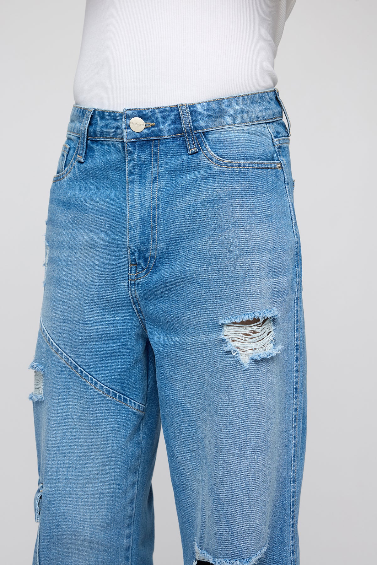 Blue Streetwise Torn Men's Straight Fit Jeans