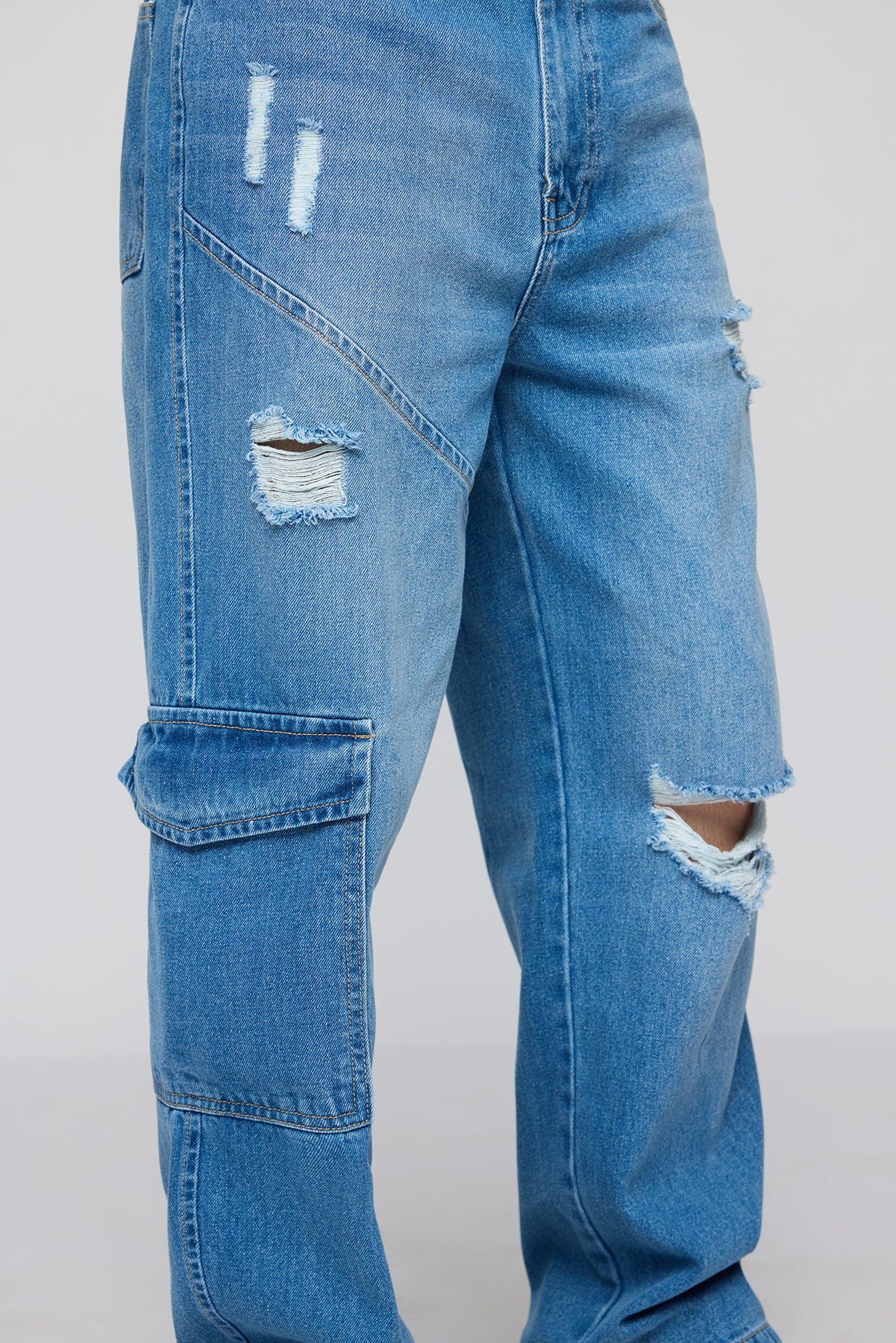 Blue Streetwise Torn Men's Straight Fit Jeans