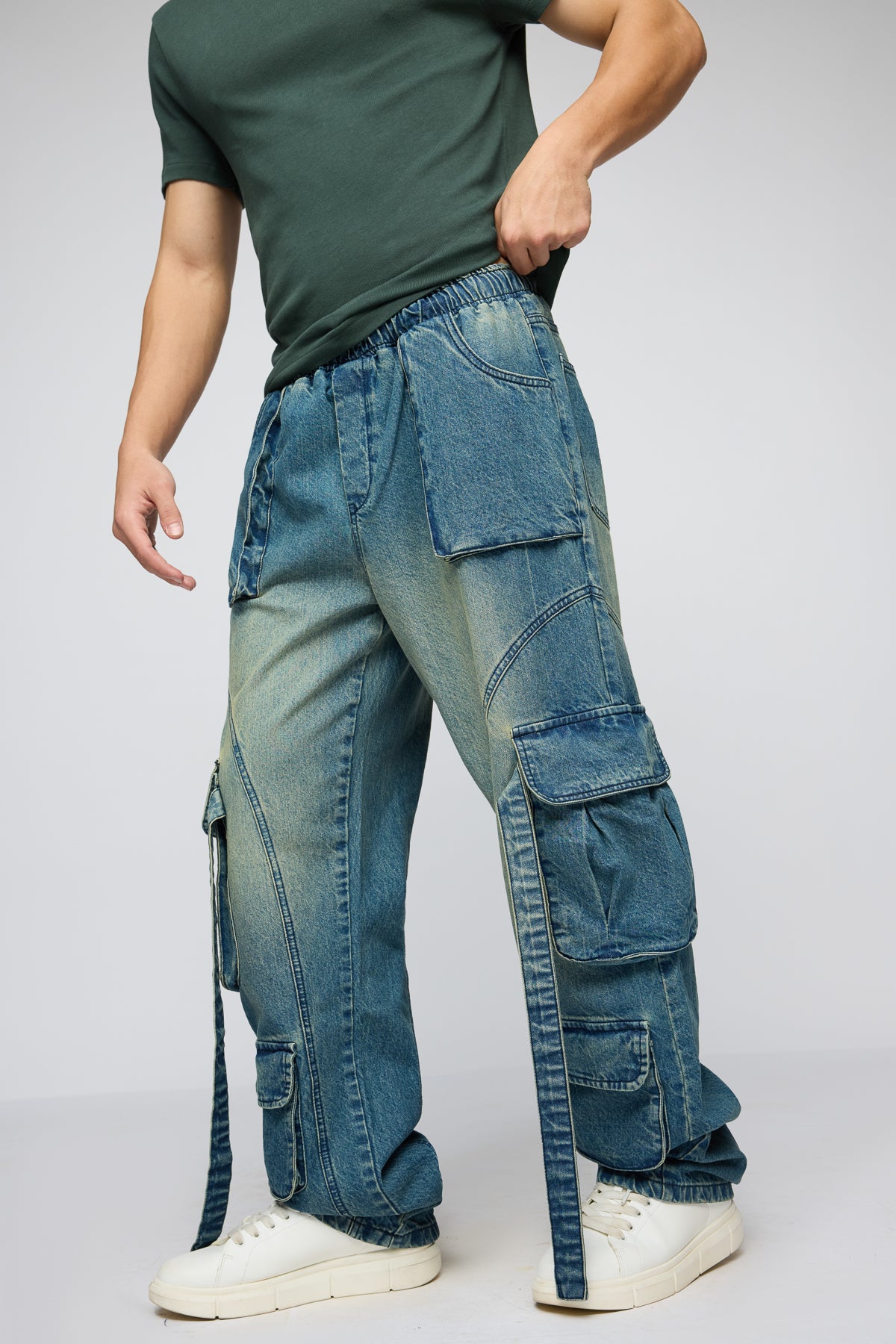 Baggy Cargo Mens Jeans With Leg Pockets Baggy Jeans Mens Straight