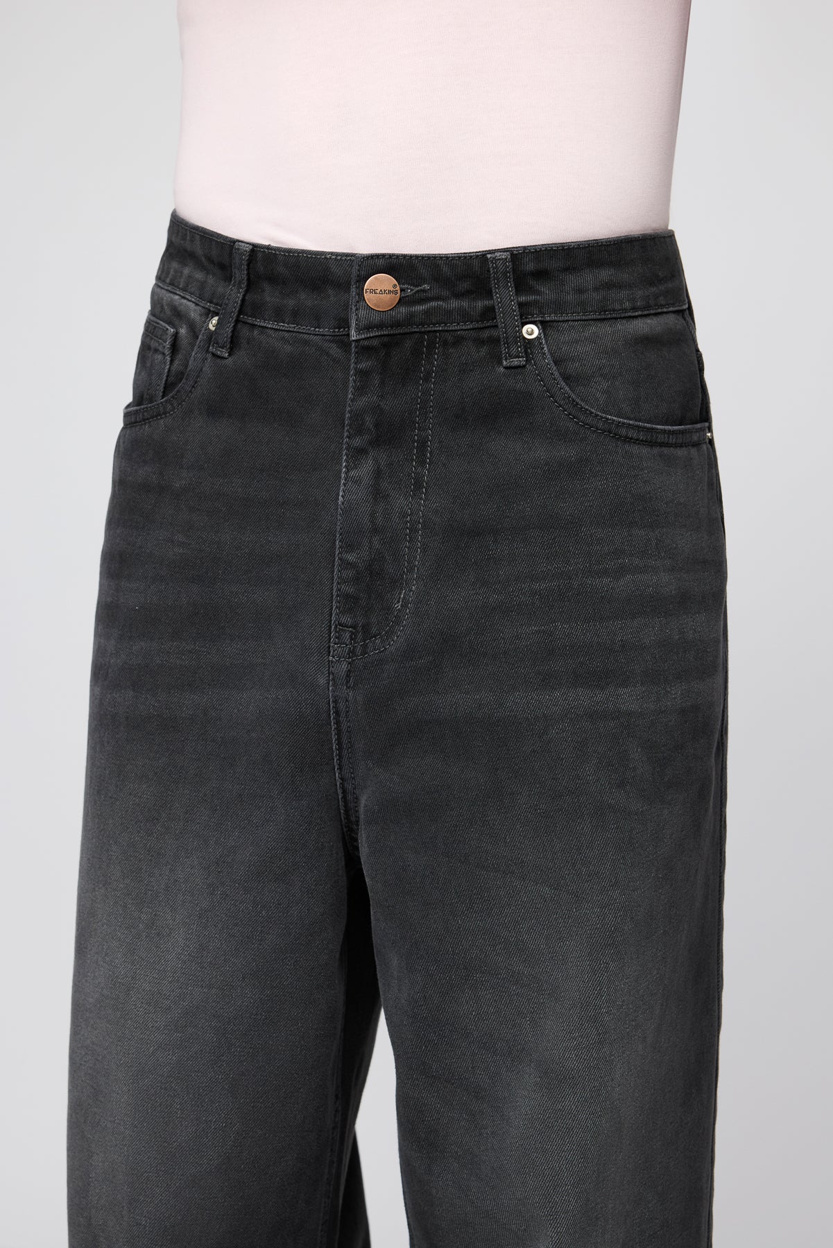 Phantom Black Men's Baggy Straight Jeans