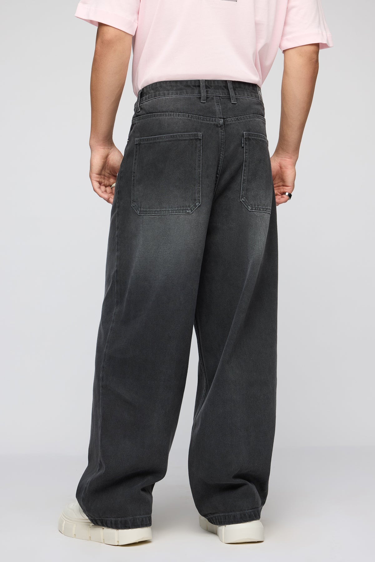 Phantom Black Men's Baggy Straight Jeans
