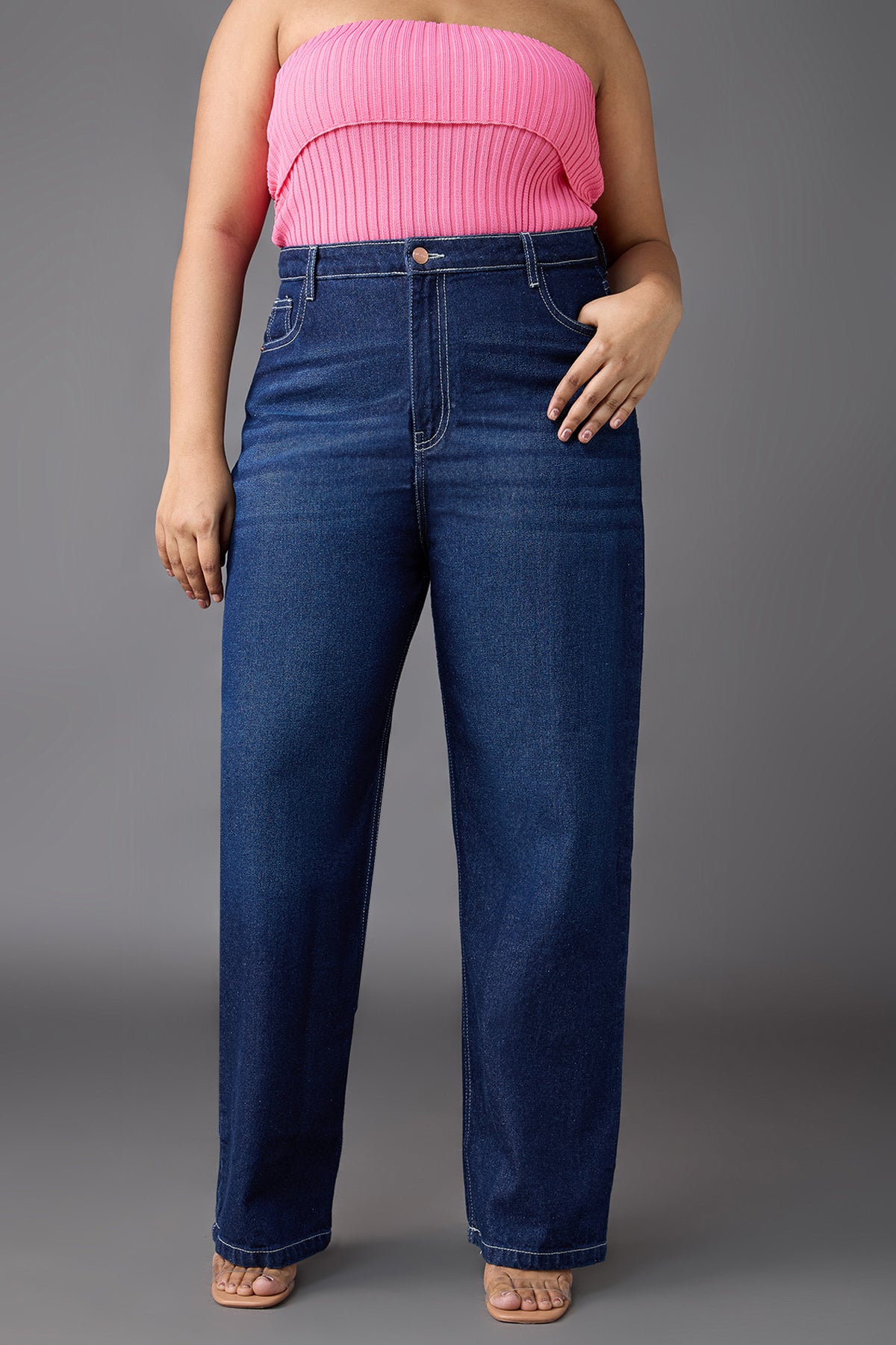 Curve Timeless Blue Straight Jeans