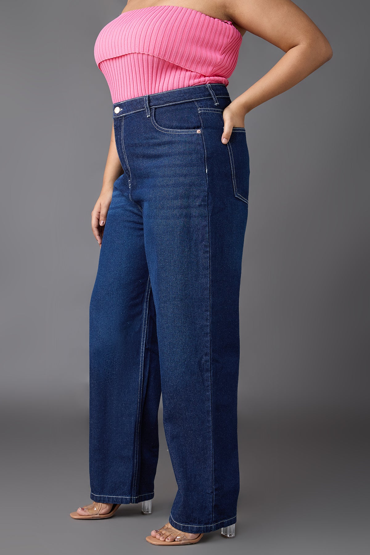 Curve Timeless Blue Straight Jeans