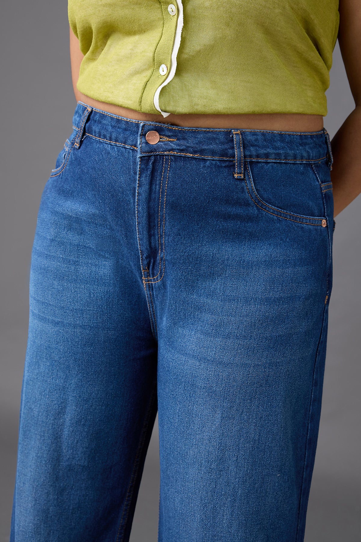 Curve Oceanic Blue Wide Jeans
