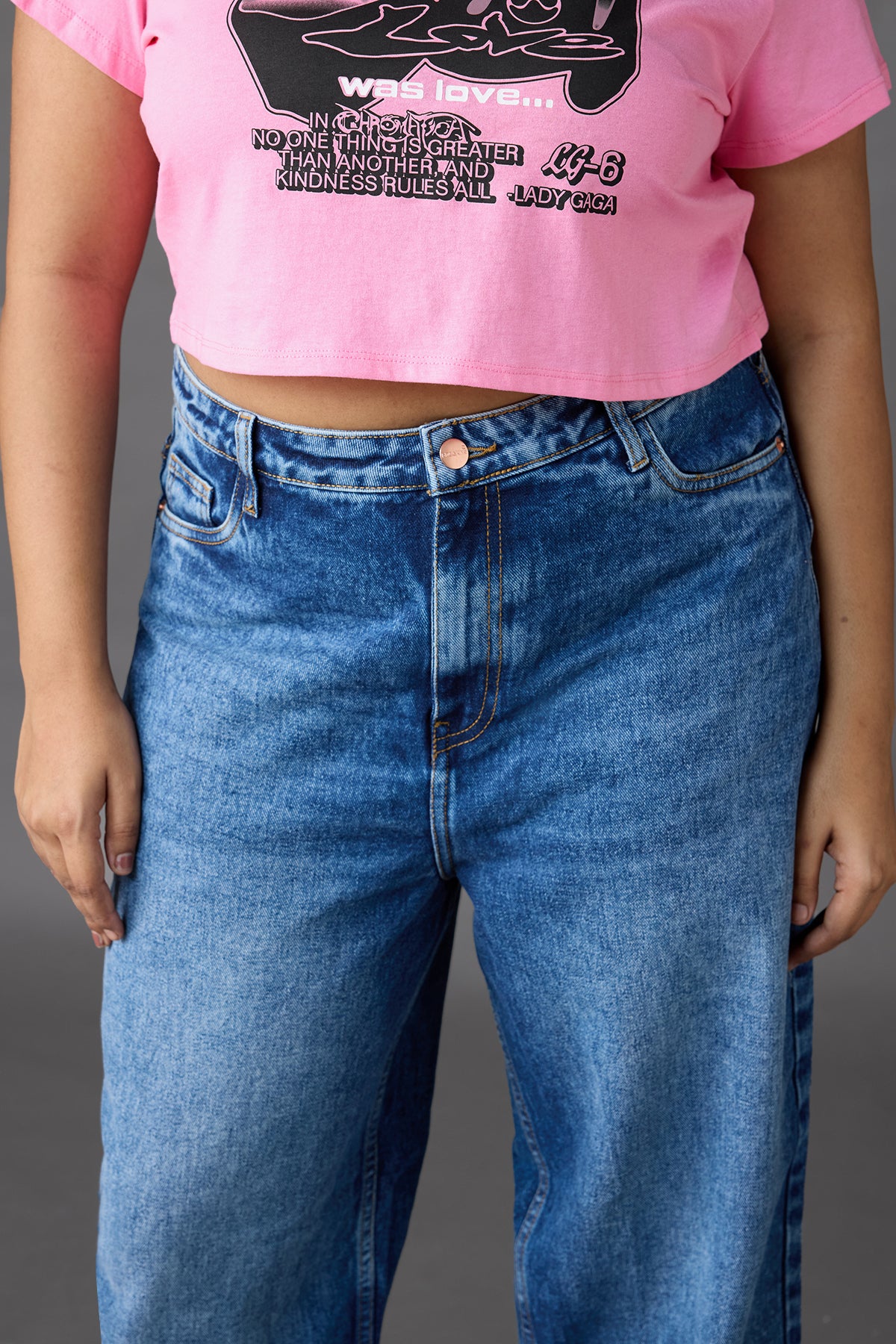 Curve Blue Slouchy Jeans