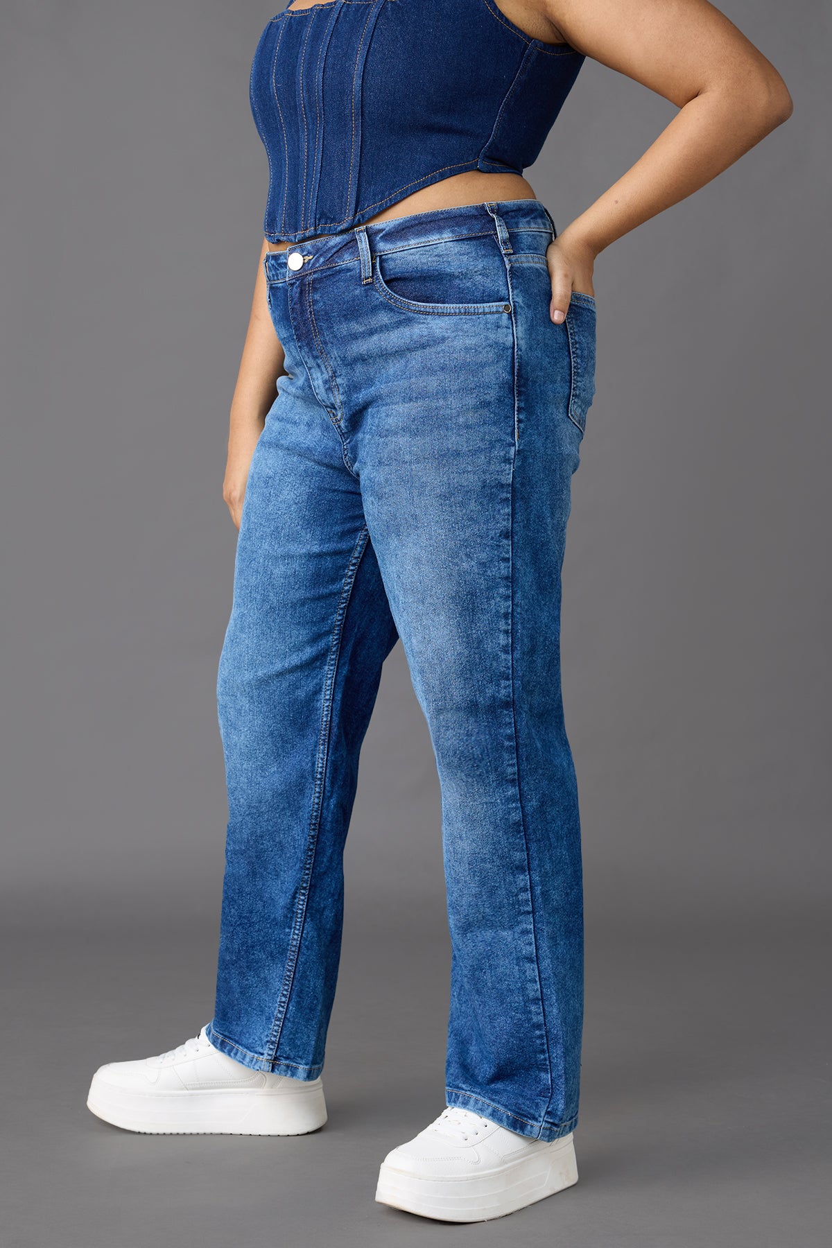 Curve Blue Maytime Straight Jeans