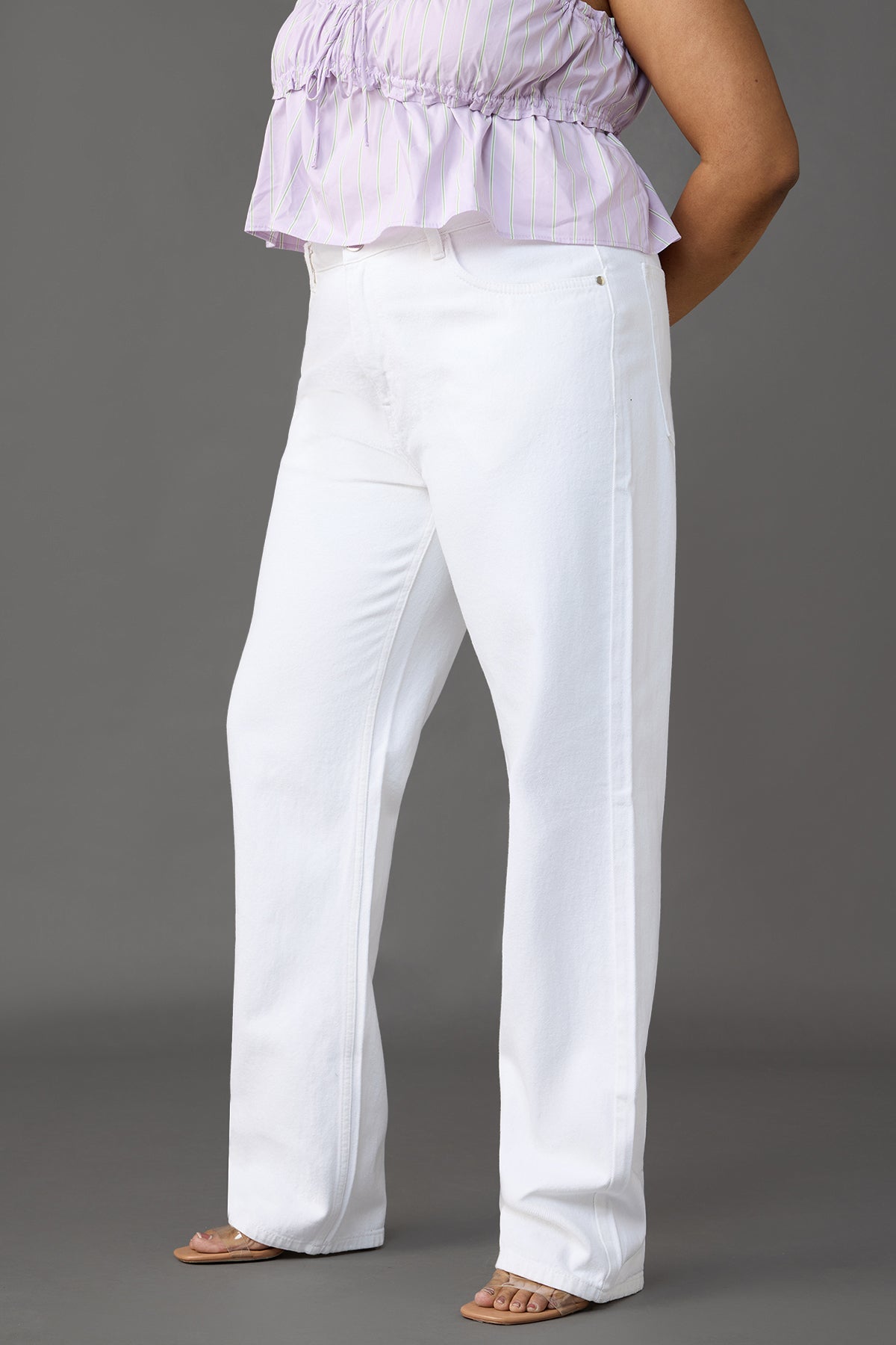 Curve Arctic White Slim Straight Jeans