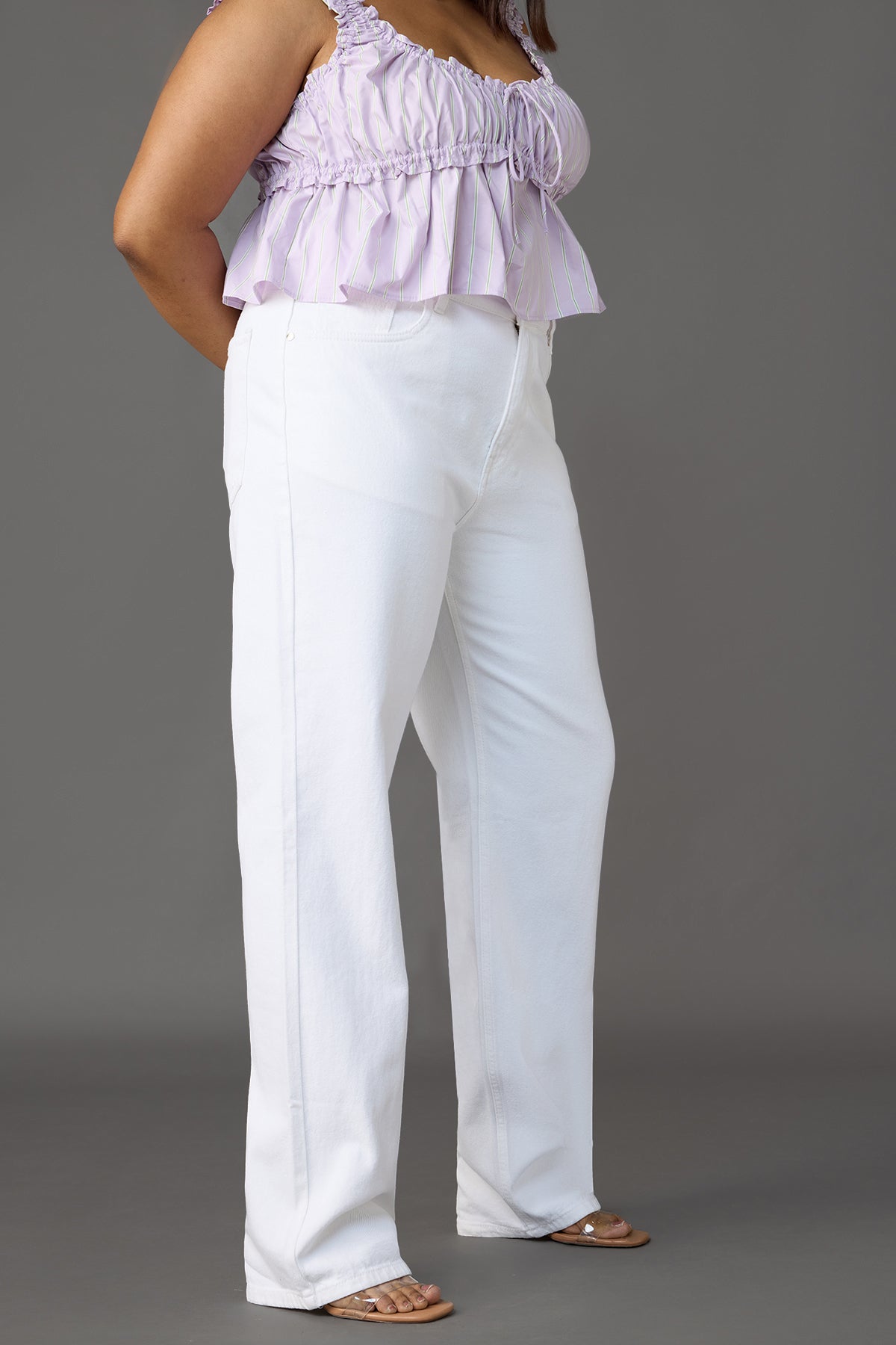 Curve Arctic White Slim Straight Jeans