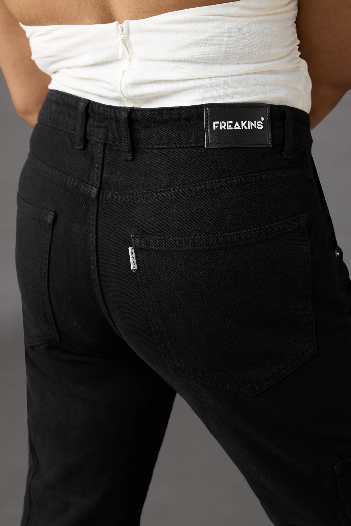 Curve Hourglass Black Straight Cargo Jeans