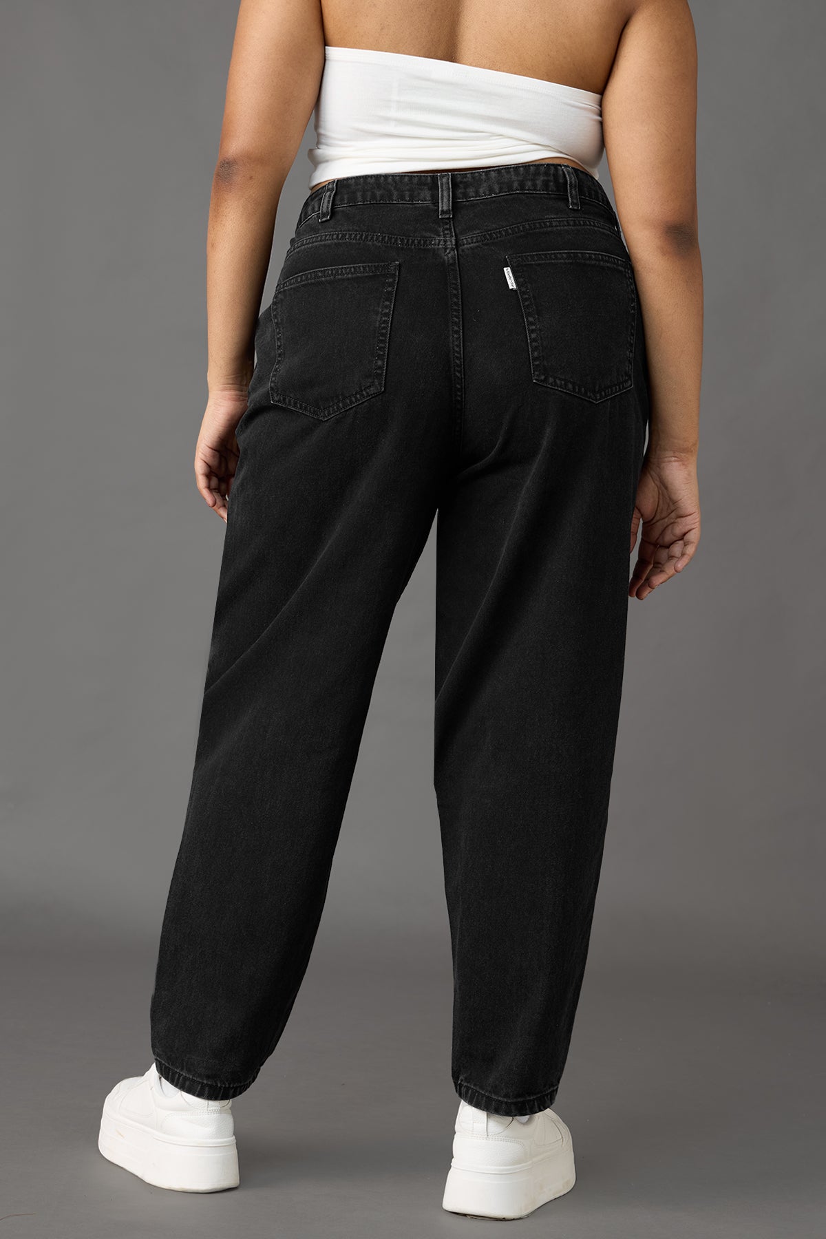 Curve Black Slouchy Jeans