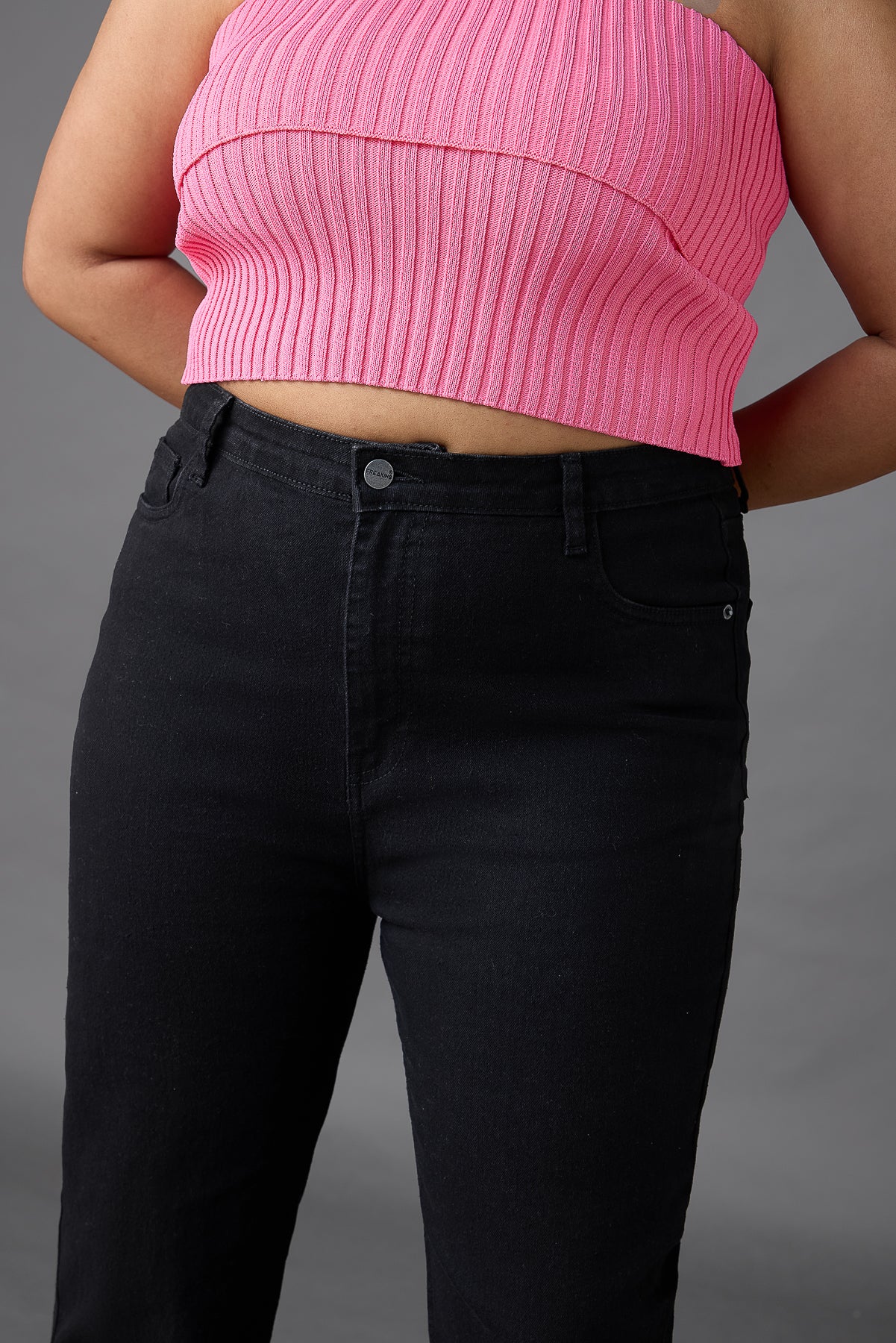 Curve Black High Waisted Slim Bootcut Jeans