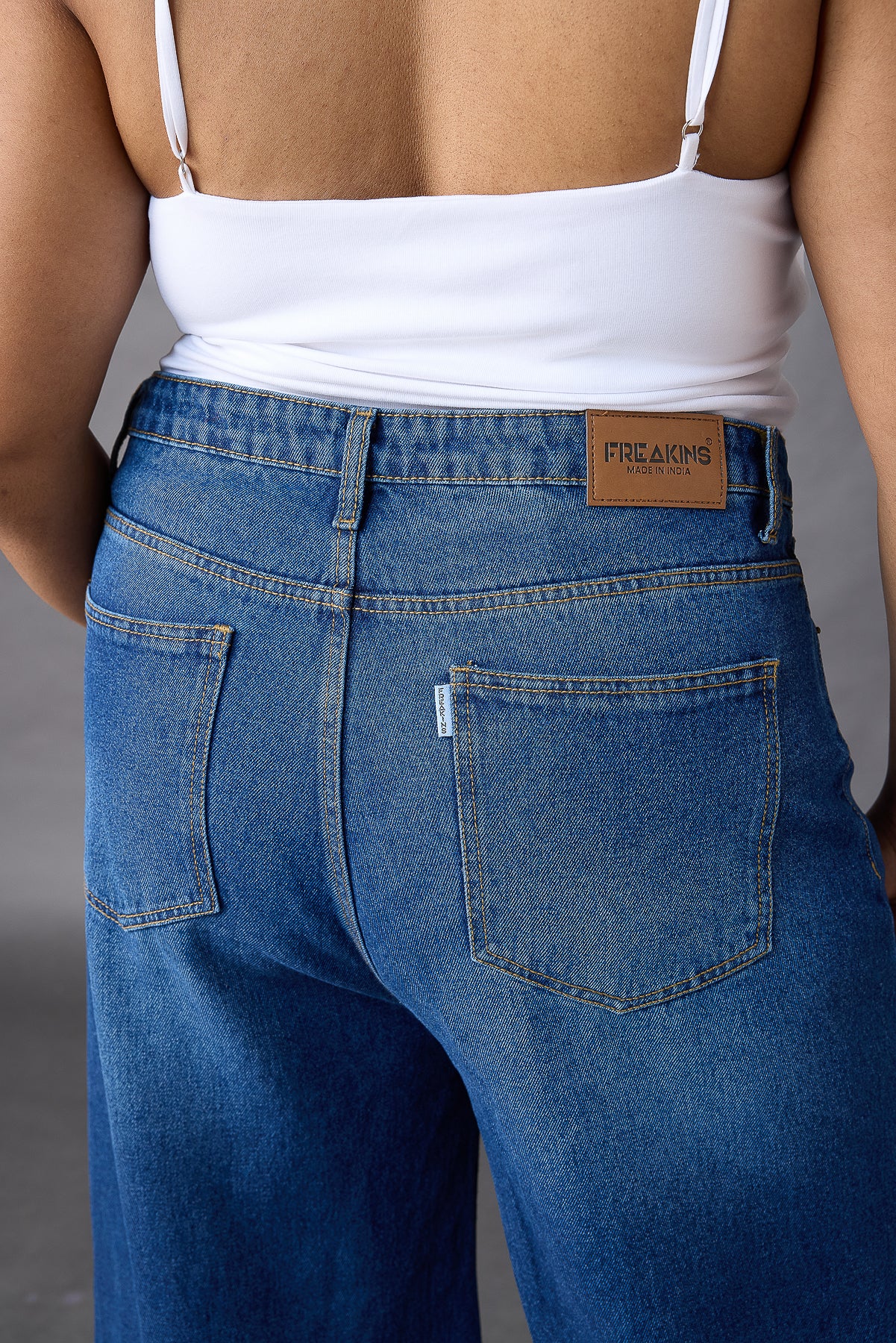 Curve Blue Distressed Flare Jeans