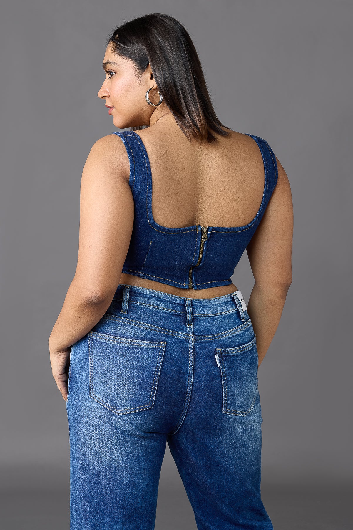 Curve Blue Bustier Corset Top
