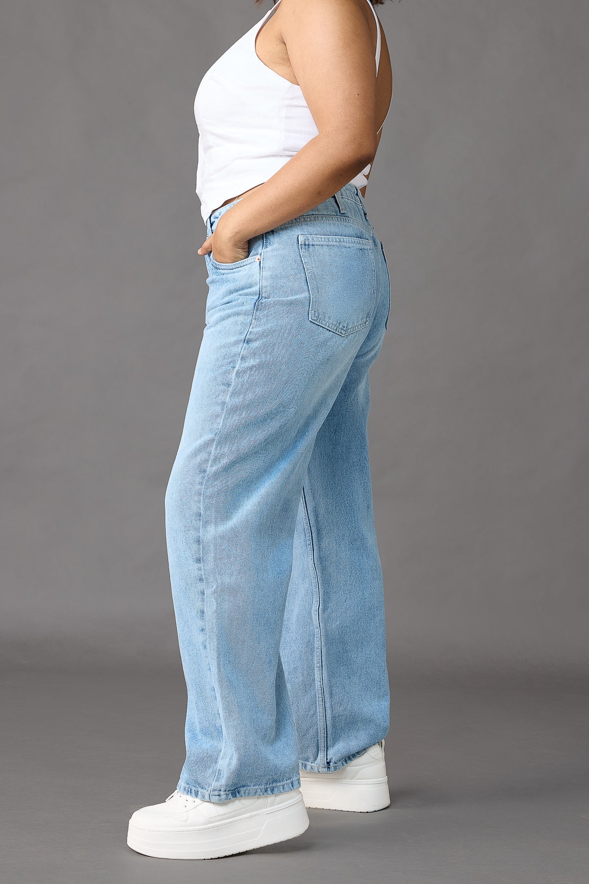Curve Light Blue Straight Jeans