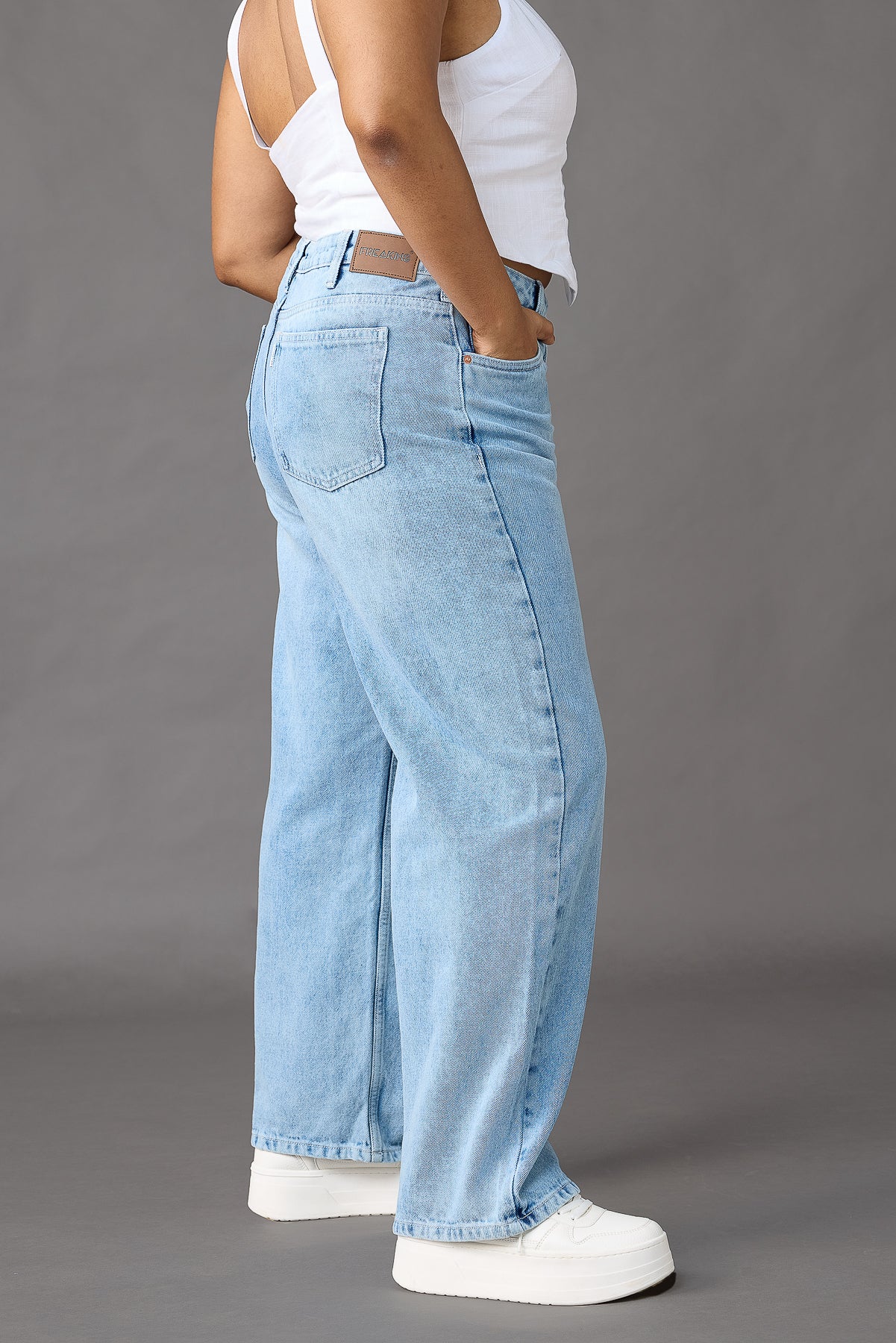 Curve Light Blue Straight Jeans