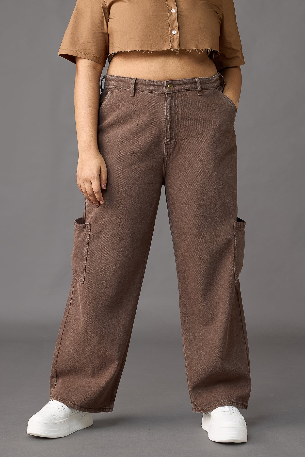 Curve Rich Timber Straight Cargo Jeans