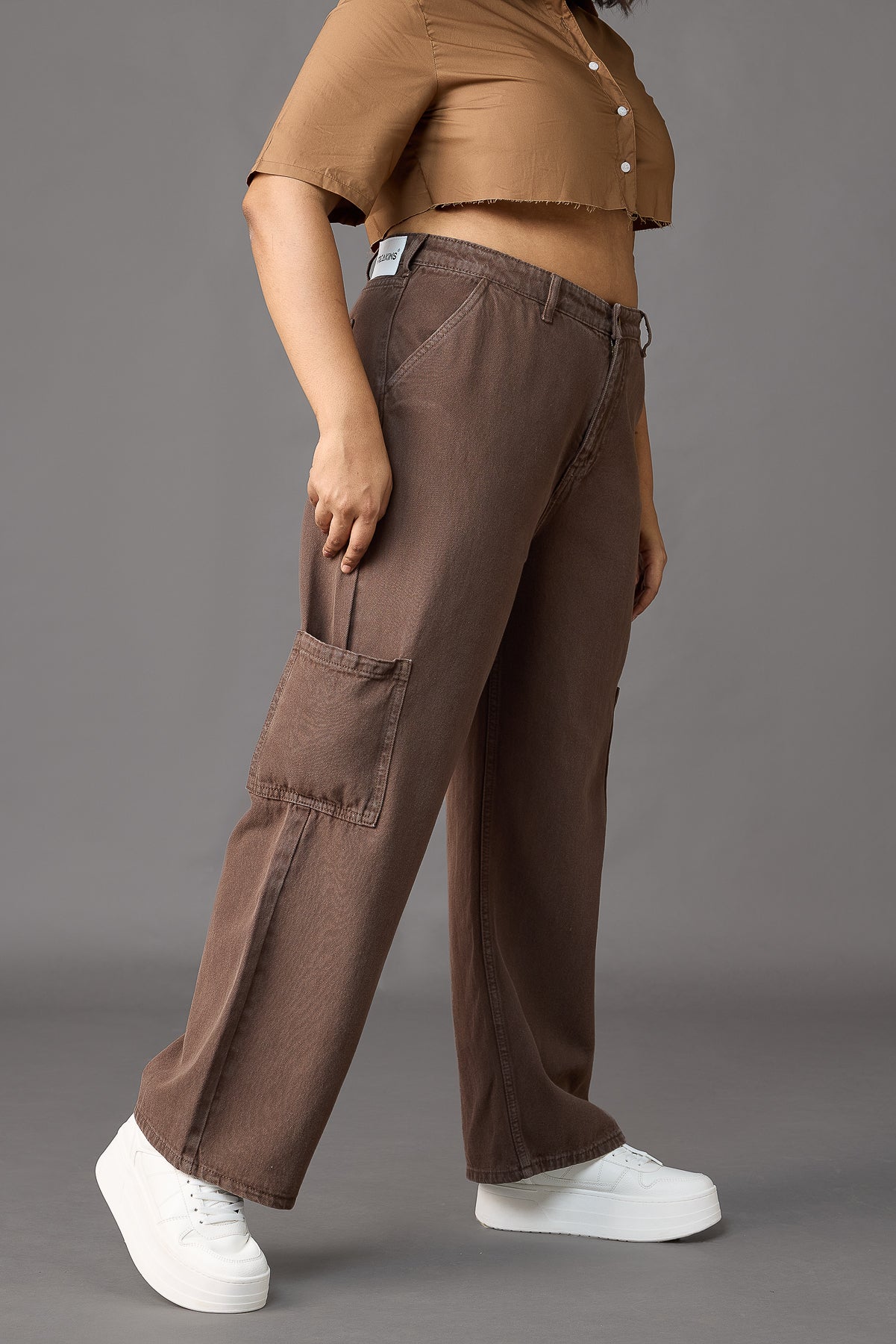 Curve Rich Timber Straight Cargo Jeans
