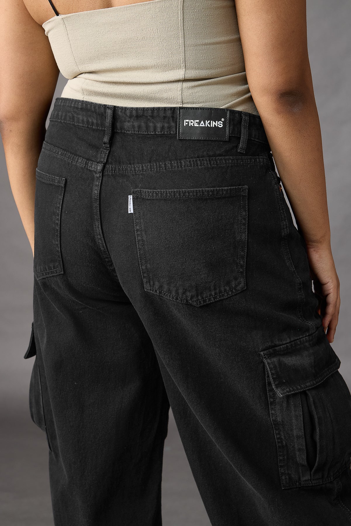 Curve Onyx Opulence Baggy Straight Cargo Jeans