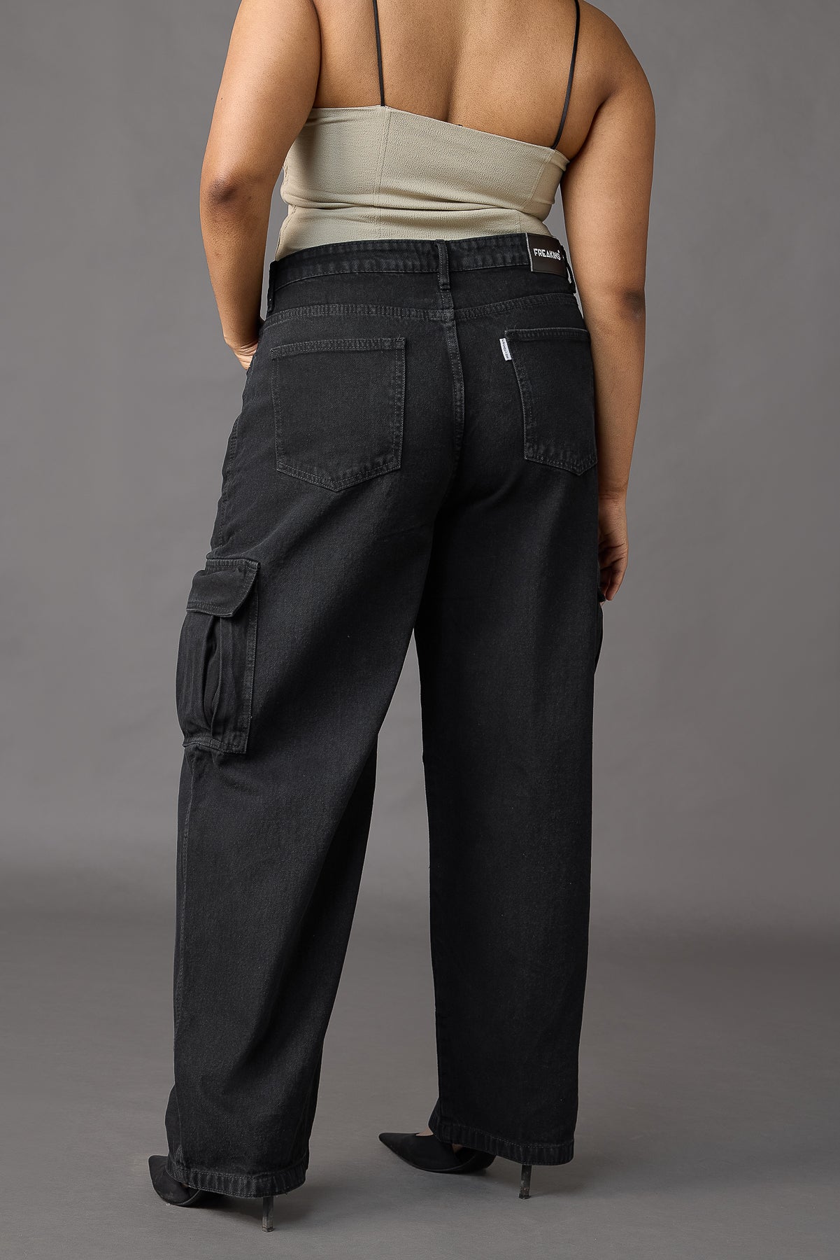 Curve Onyx Opulence Baggy Straight Cargo Jeans
