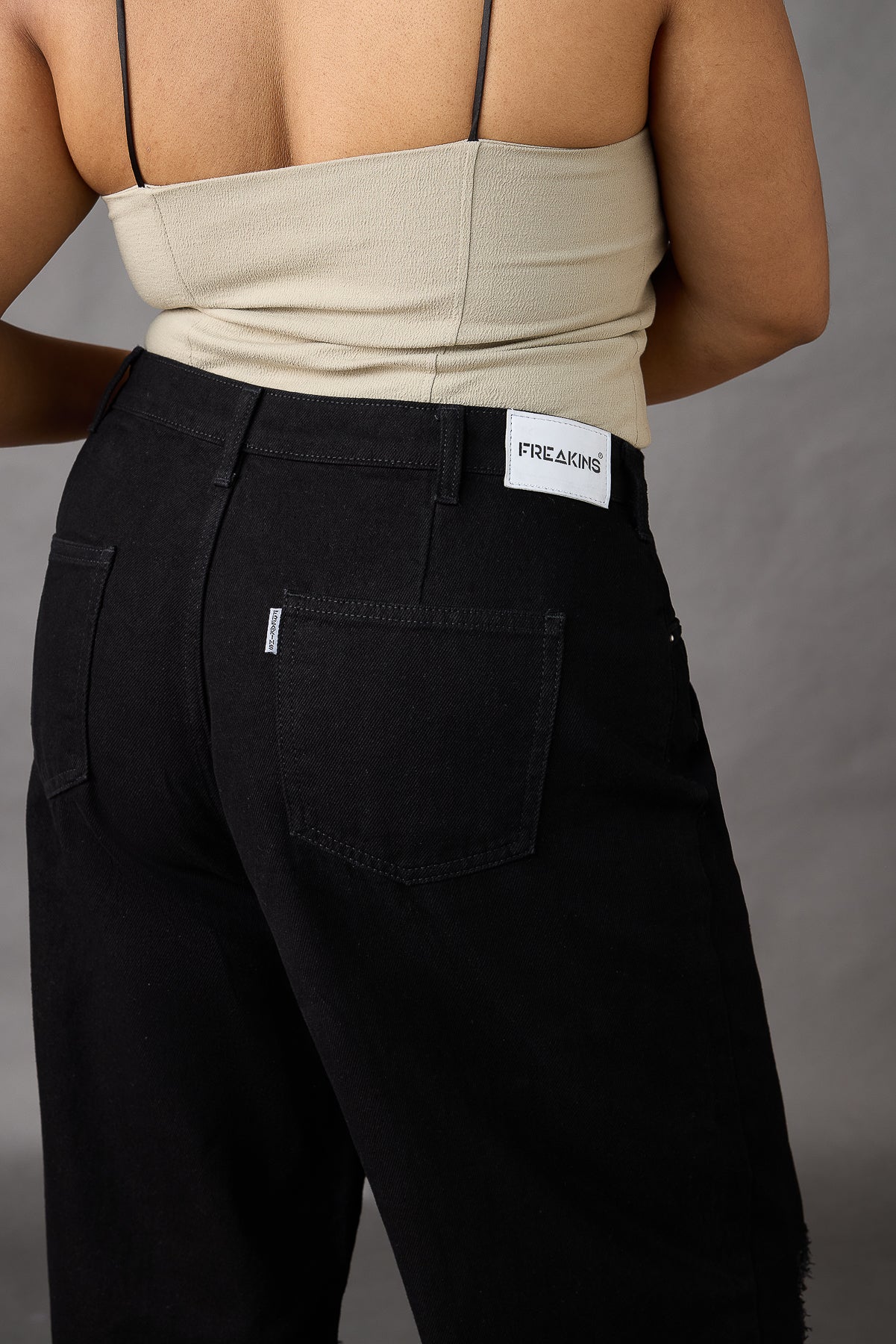 Curve Black Torn Slouchy Jeans