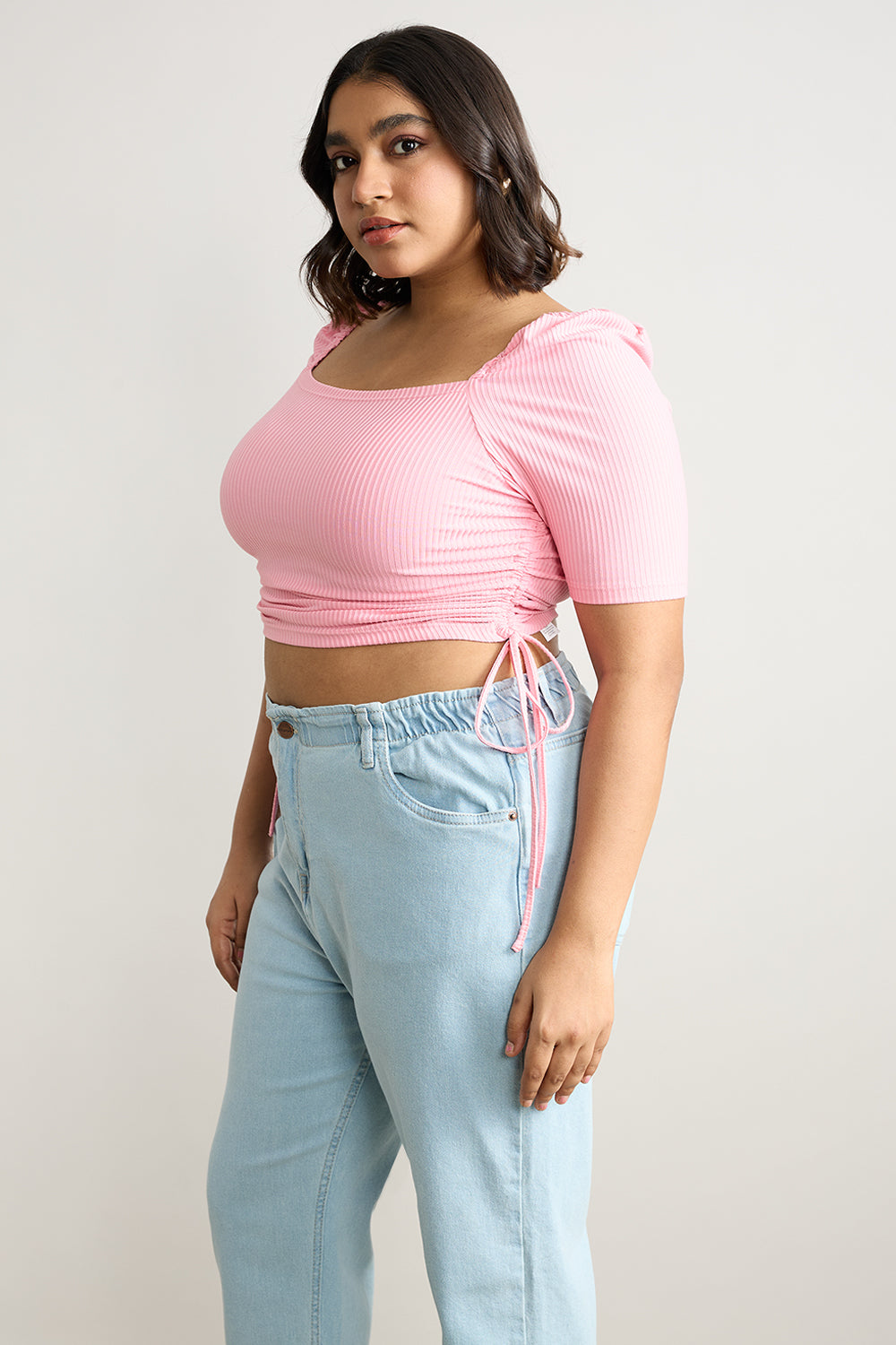 Ruched Pink Top
