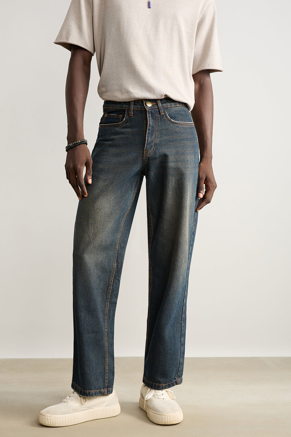 Shaded Indigo Men's Straight Jeans