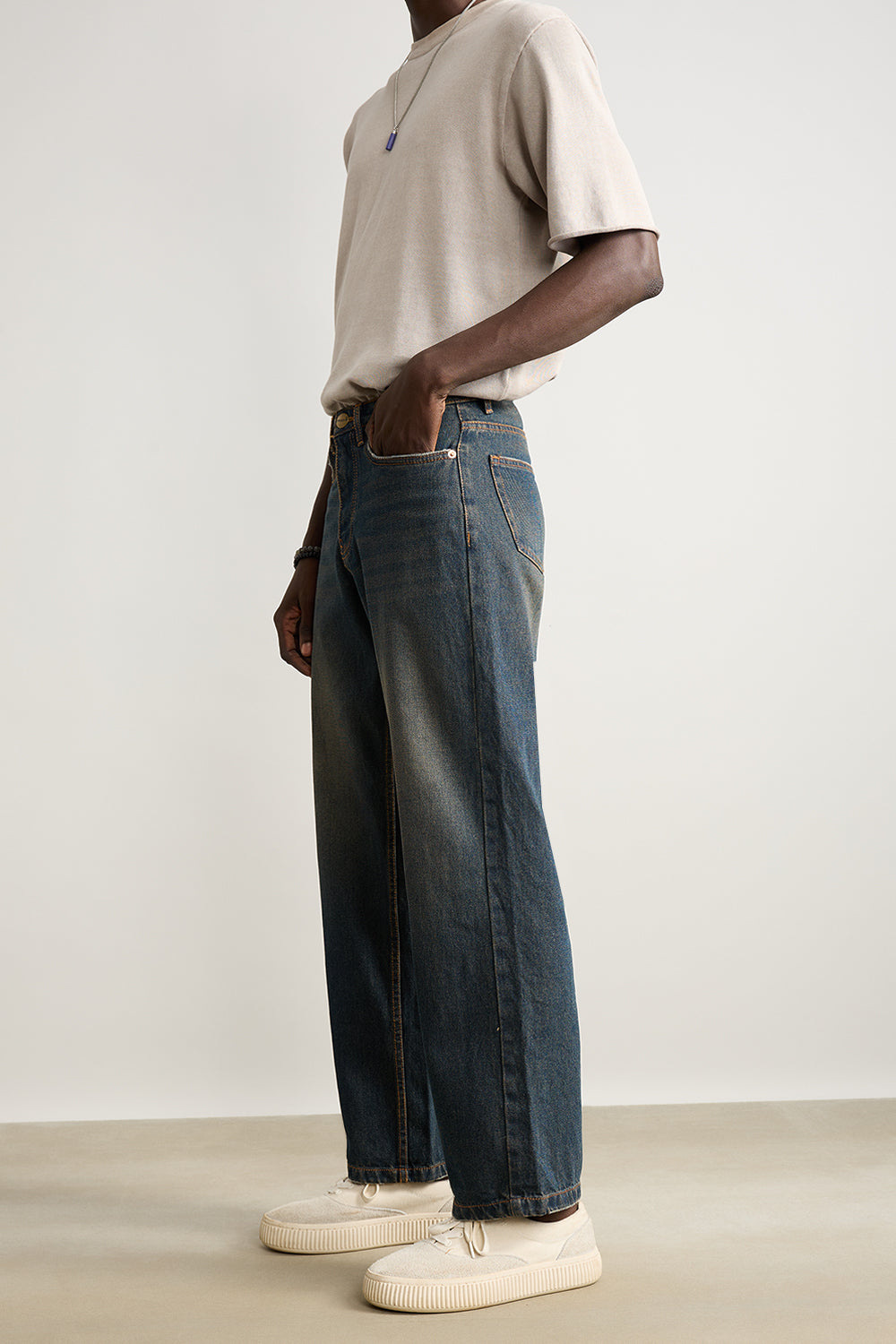 Shaded Indigo Men's Straight Jeans