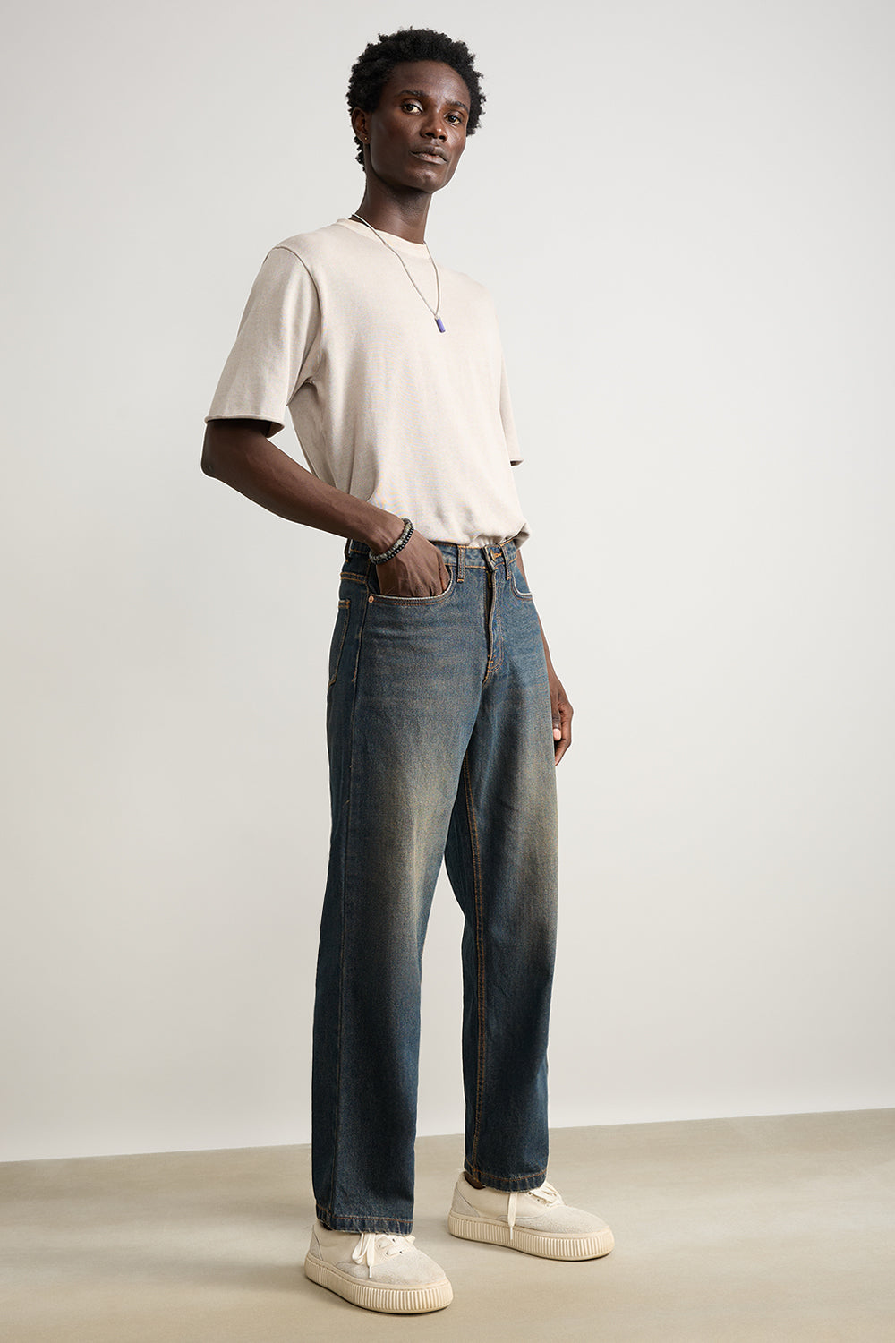 Shaded Indigo Men's Straight Jeans