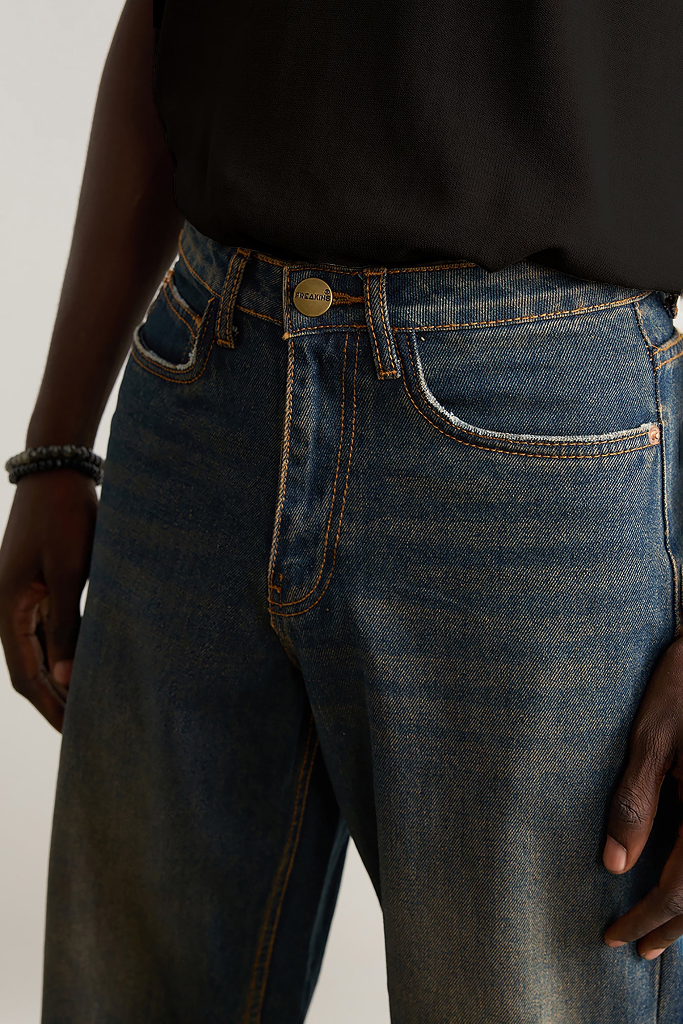 Rustic Blue Men's Straight Jeans