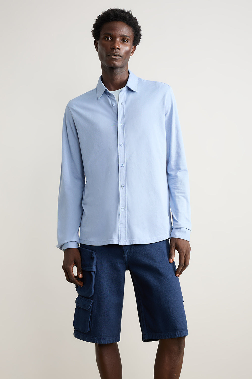 Classic Solid Men's Shirt - Cashmere Blue